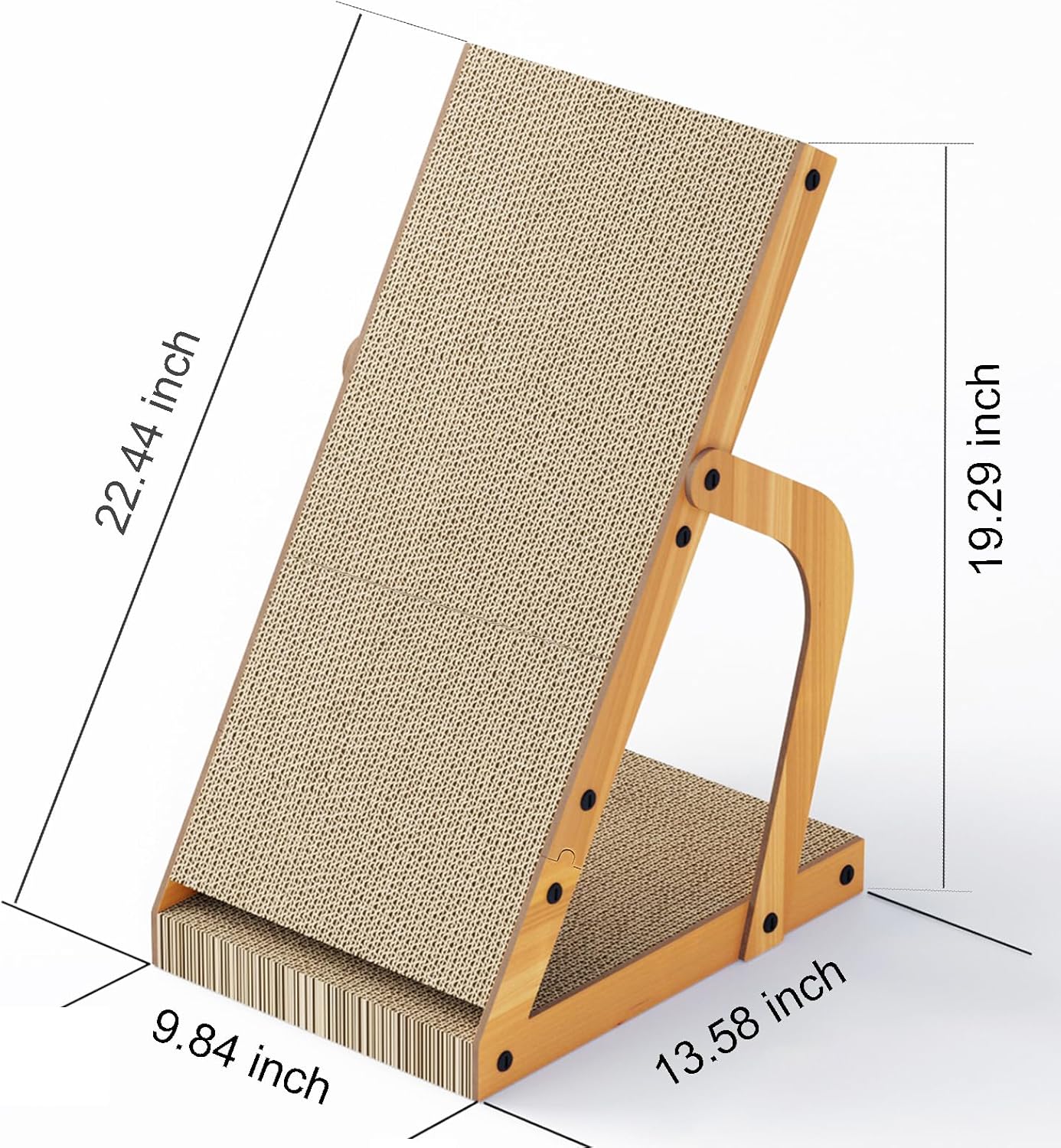 Cat Scratcher, Ramp L Shape Cat Scratch Pad, Cardboard Cat Scratchers for Indoor Cats, Sloped Cat Scratching Board