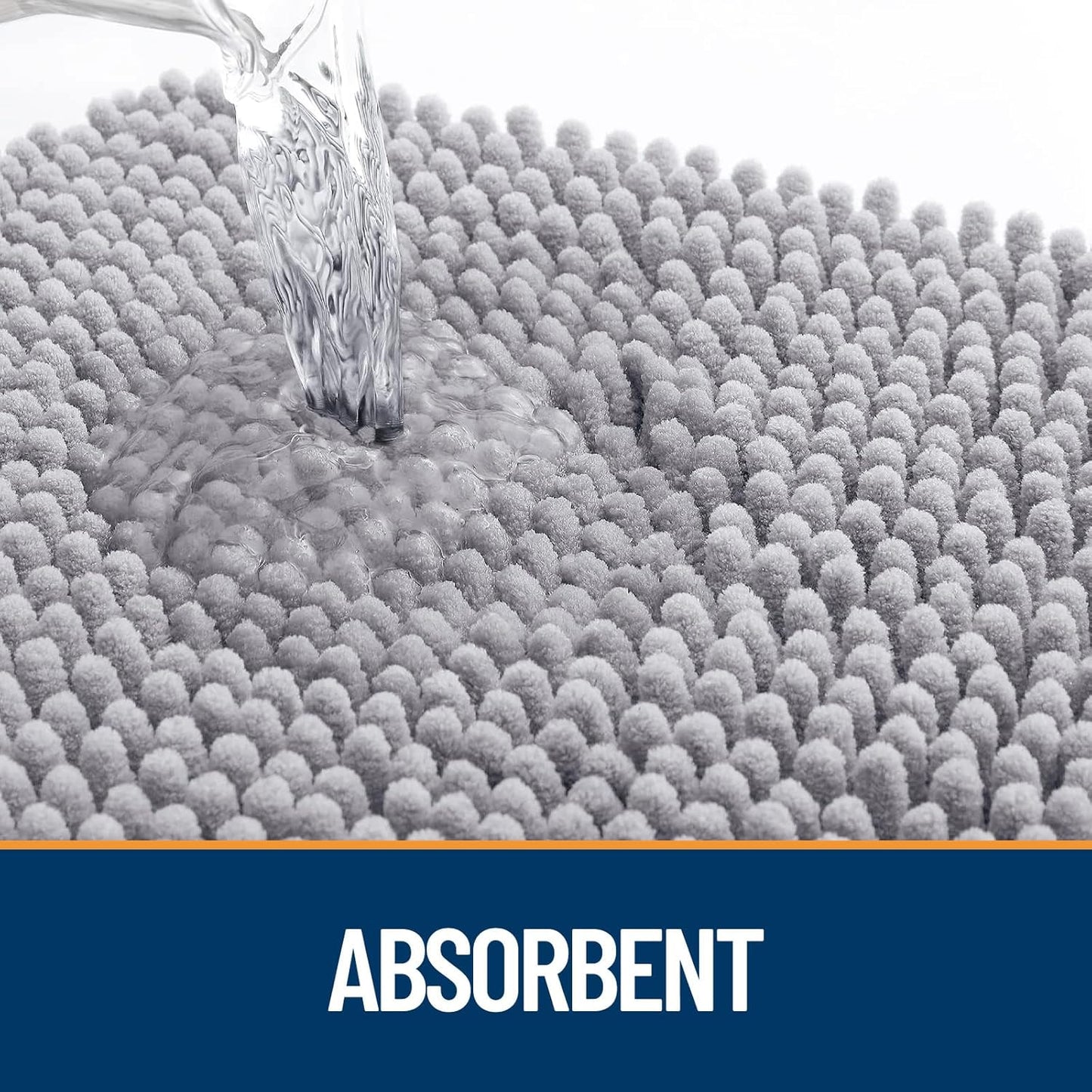 OLANLY Dog Door Mat for Muddy Paws 30x20, Absorbs Moisture and Dirt, Absorbent Non-Slip Washable Doormat, Quick Dry Chenille Mud Mat for Dogs, Entry Indoor Entryway Carpet for Inside Floor, Light Grey