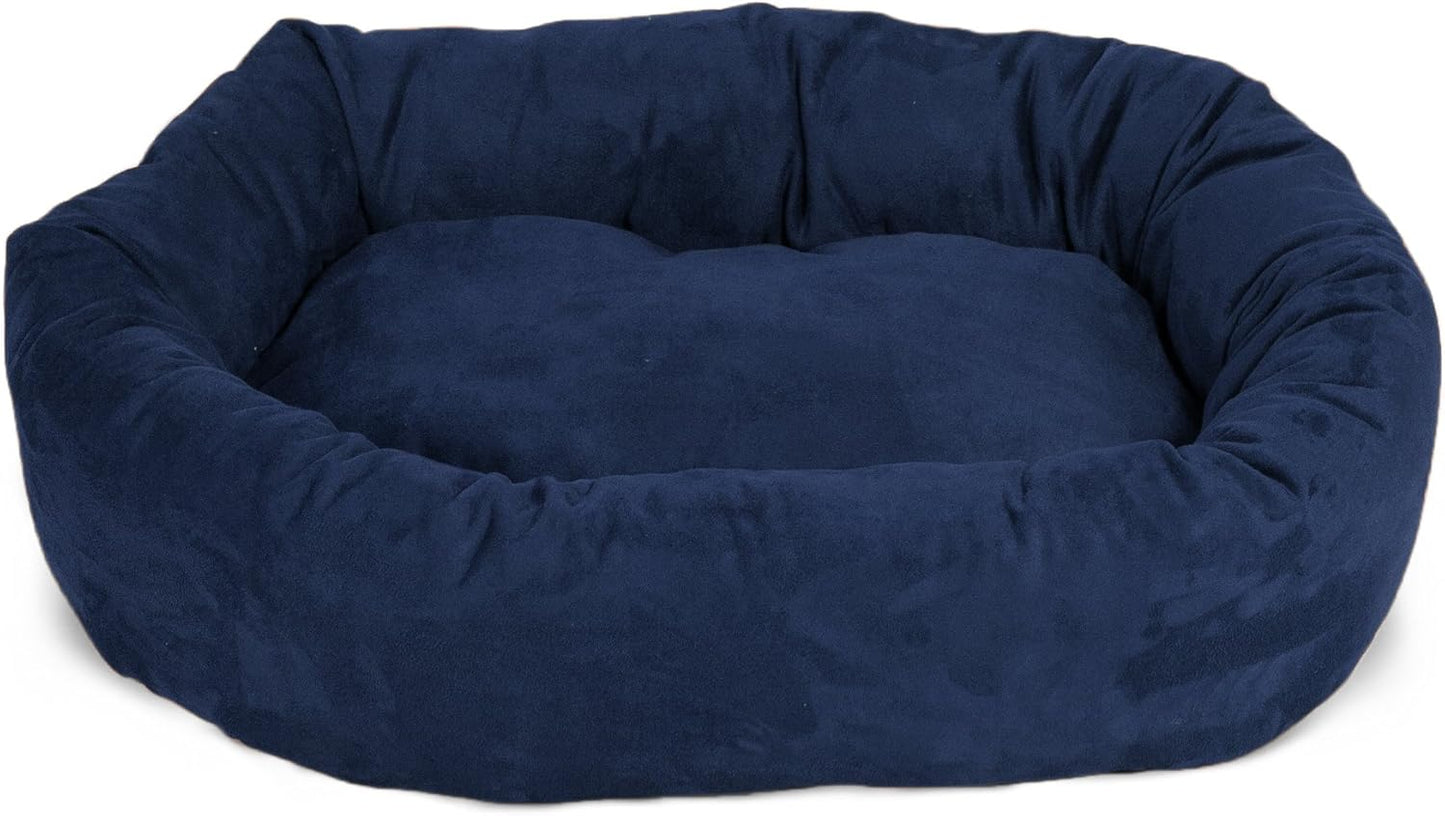 Majestic Pet Villa 40 Inch Shredded Memory Foam Dog Bed for Large Sized Dogs 40x29x9 Inch–Orthopedic Dog Bed with Removable Washable Cover-Washable Large Pet Bed with Head Support-Marine