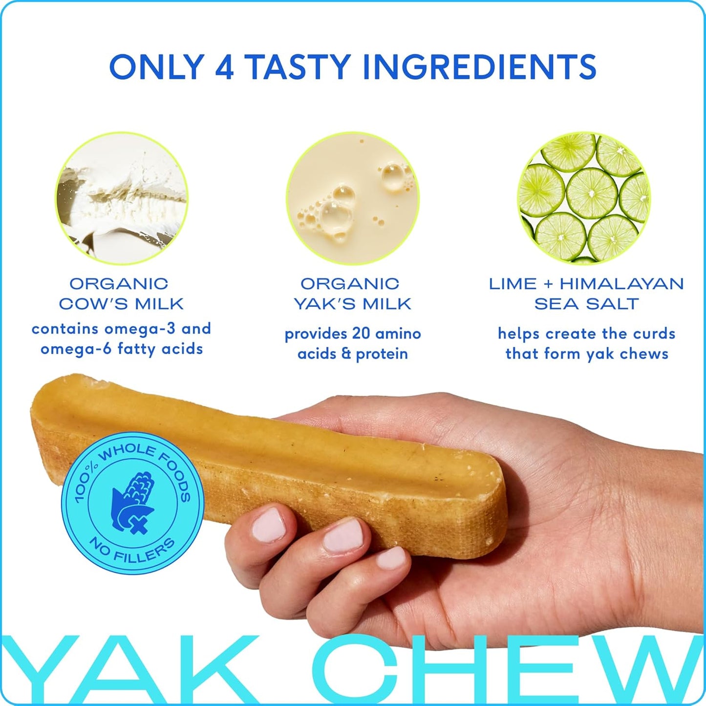 Native Pet Yak Cheese Himalayan Dog Chews XLarge - Long Lasting Dental Sticks for Extra Large Breeds – 100% All Natural Himalayan Yak Chews – Cheese Bone for Aggressive Chewers - 3 Per Pack