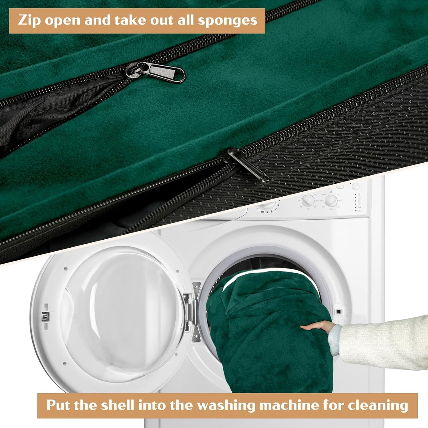 Comfort Expression Medium Dog Beds Waterproof Orthopedic Foam Dog Sofa Beds for Medium Large Dogs Comfy Pet Bed with Washable Removable Cover & Non-Slip Bottom(Medium,Emerald)