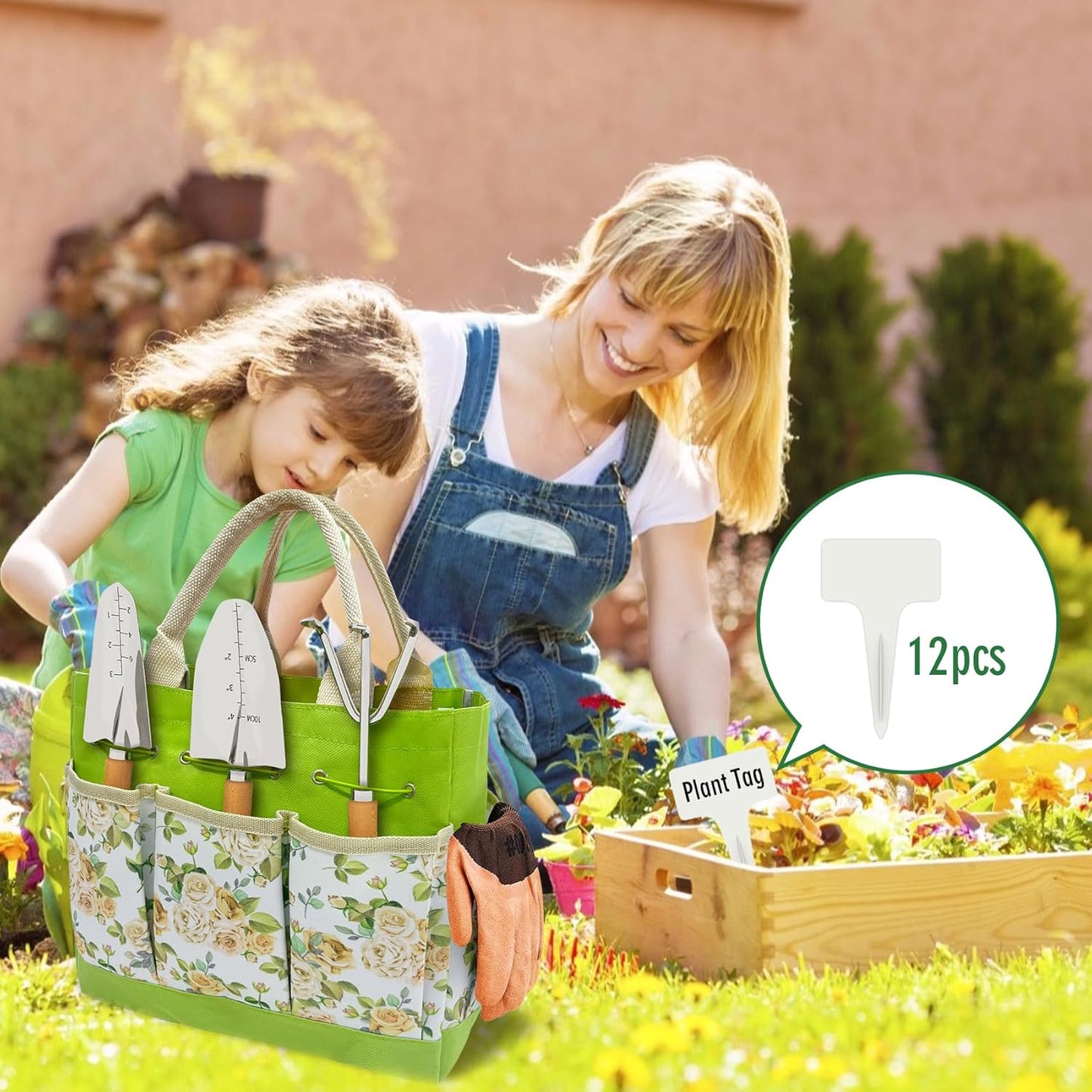 20-Piece Gardening Tools with Fashion and Durable Storage Bag - Heavy Duty Garden Tools Stainless Steel Rust-Proof Ergonomic Garden Tool Set - Ideal Gifts for Women and Men - Portable Gardening Kit