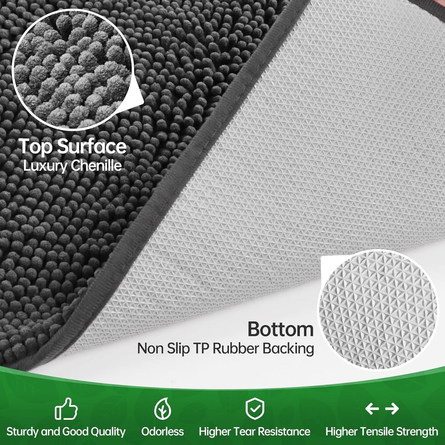 Dog Door Mat Indoor Entrance, 60" x 36" Absorbent & Quick-Drying Mud Rugs, Non-Slip Door Rugs for Entryway Indoor Washable, Soft Chenille Dog Mat for Muddy Paws