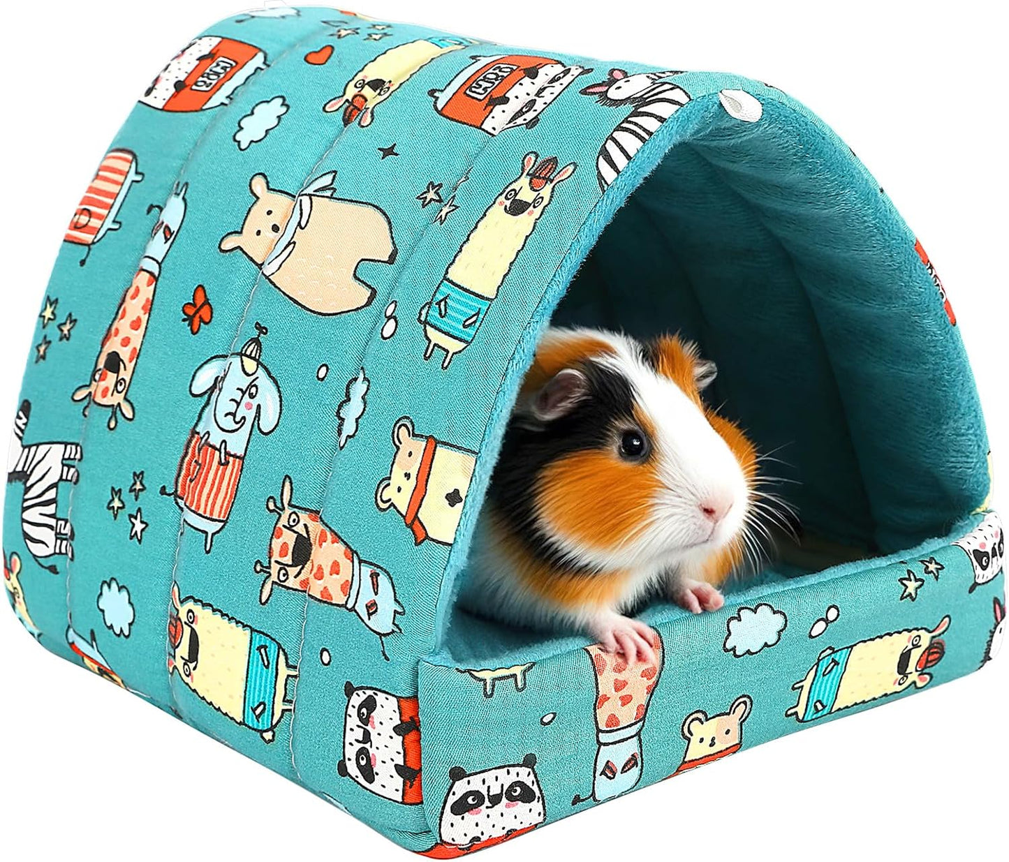 UPINS 2Pcs Guinea Pig Hideout,Guinea Pig Bed Houses Washable Small Animal House Cage Accessories for Dwarf Rabbits Chinchillas Hamsters Hedgehogs Ferrets Bearded Dragons and Rats