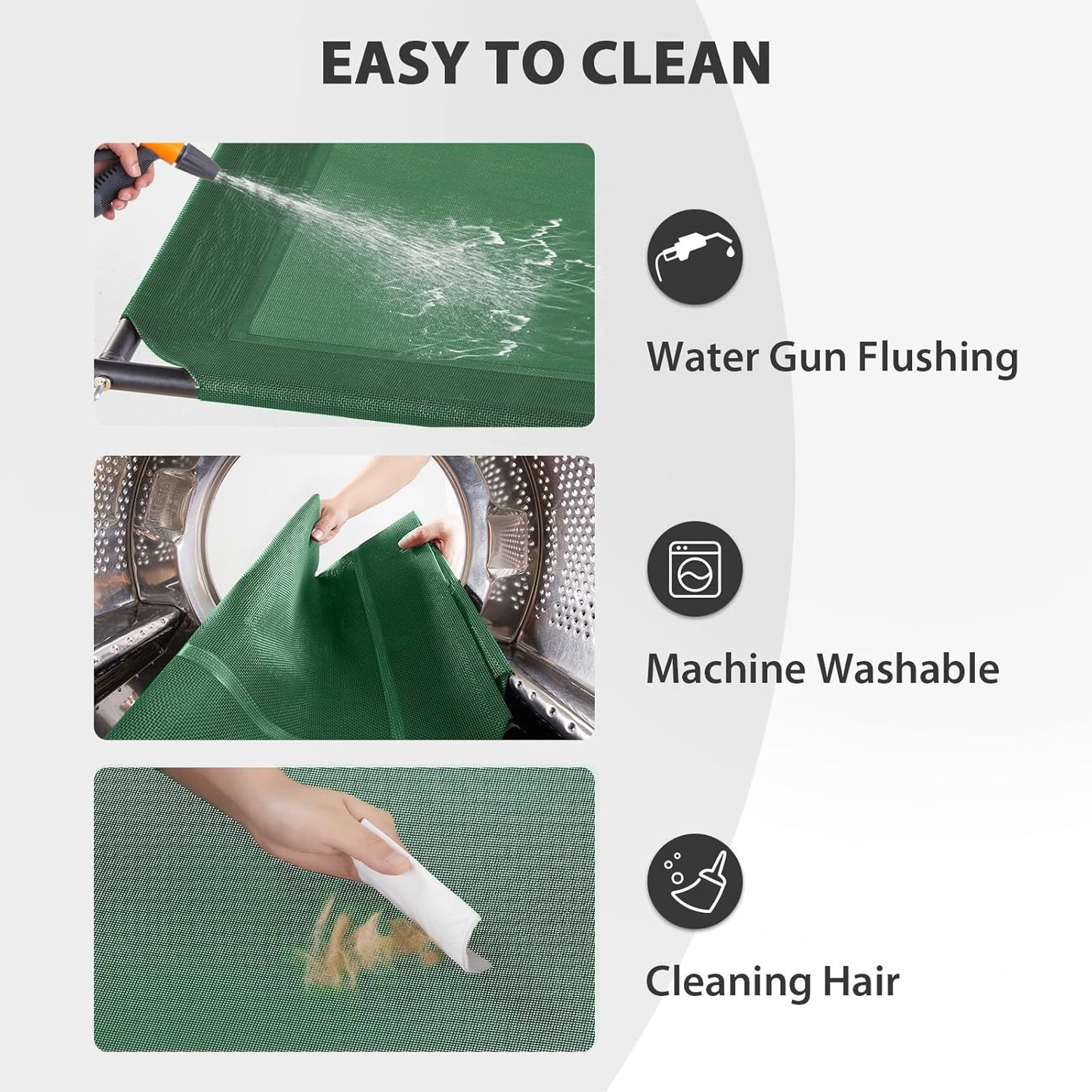 RRPETHOME Large Elevated Cooling Dog Bed, Raised Dog Cot Beds for Large Dogs, Elevated Outdoor Pet Bed, Chew Proof Portable Cooling Pet Cot with Skid-Resistant Feet and Breathable Mesh