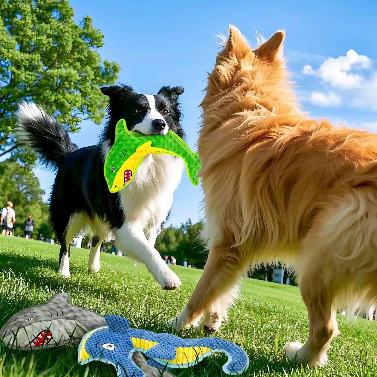 Dog Toy Squeak No Stuffing Toys, 4-Pack Toys for Small Medium Large Breed, Puppy Teething Interactive Toy to Keep Them Busy, Best Christmas Birthday Gift