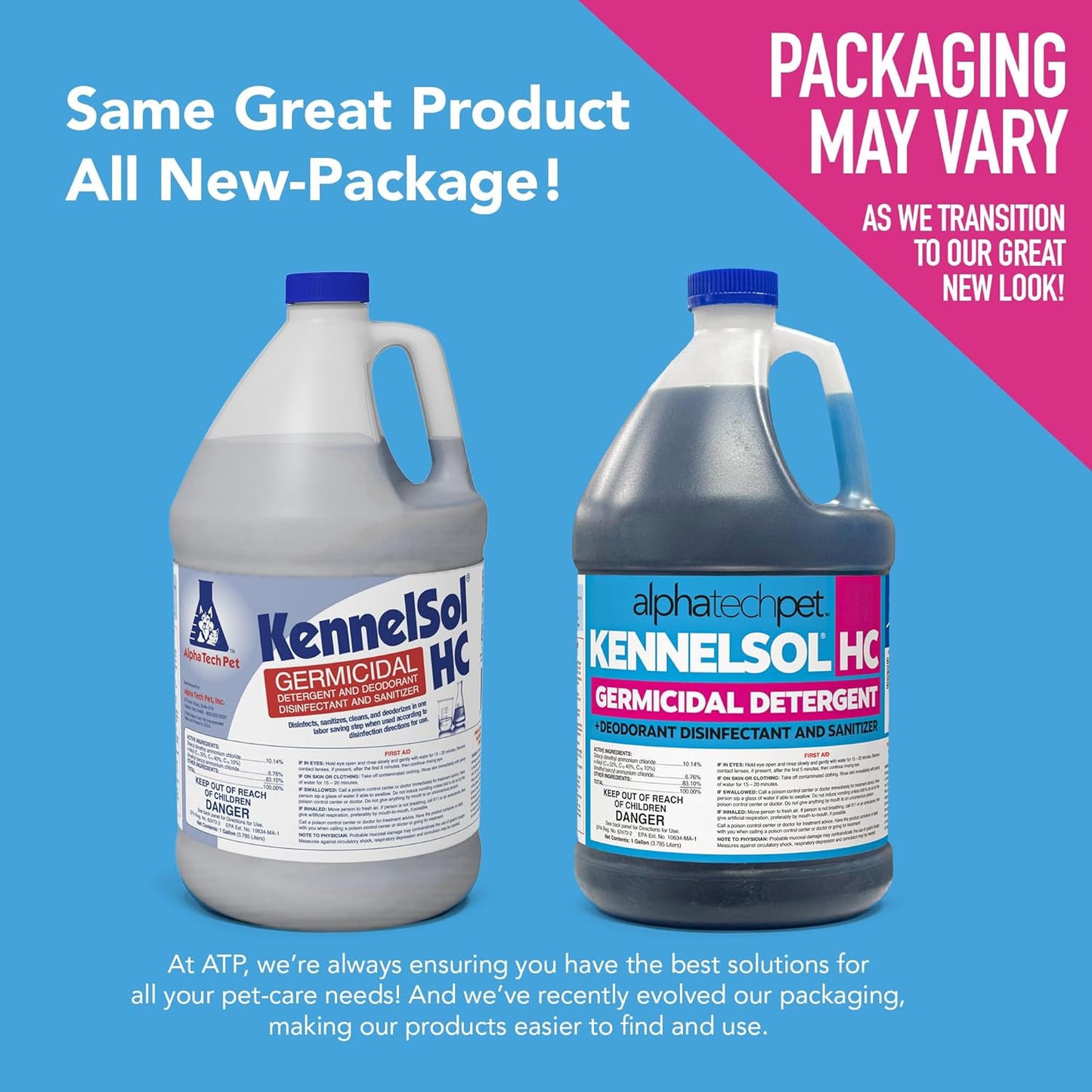 KennelSol HC 1-Step High Concentrated Kennel Cleaner - 1 Gallon Liquid Disinfectant, Effective Against Bacteria and Viruses, Deodorizer by Alpha Tech Pet
