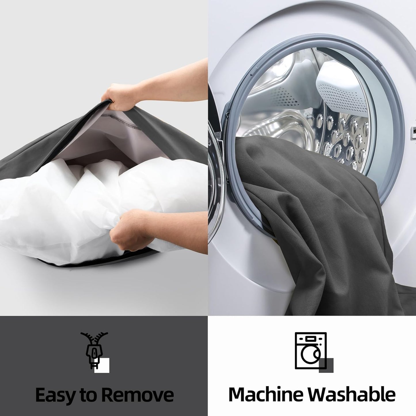 Sytopia 36-Inch Canvas Outdoor Dog Bed, Waterproof & Washable with Removable Cover, Ideal for Medium & Large Dogs, Chew-Proof Great for Indoor, Outdoor, Crate, or Patio Use (Dark Grey)