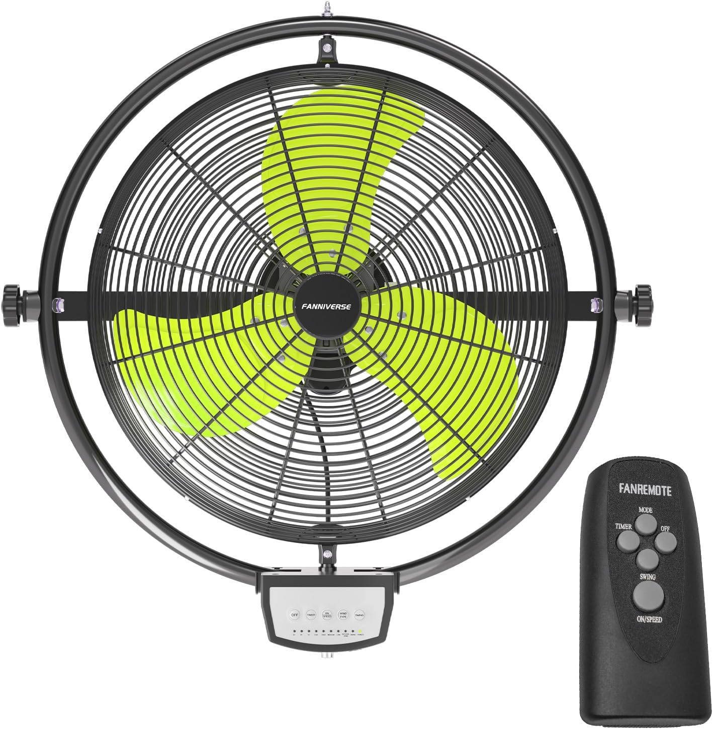 20 Inch Wall Metal Fan Pro Series Remote Control, High Velocity Wall Mount Fans for Commercial, Residential, Warehouse, Covered Patio, Shop, Garage, Barn 3 Speed 5200 CFM UL Safety Listed