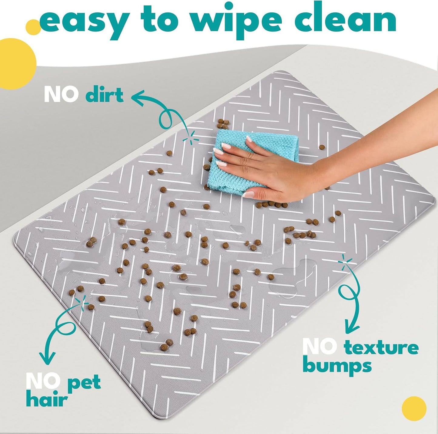NALALAS Dog Mat for Food and Water, Cat Feeding Mat | Waterproof Dog Bowl Mat | Non-Slip Pet Food Mat for Floors | Pet Mats for Food and Water | Easy to Clean