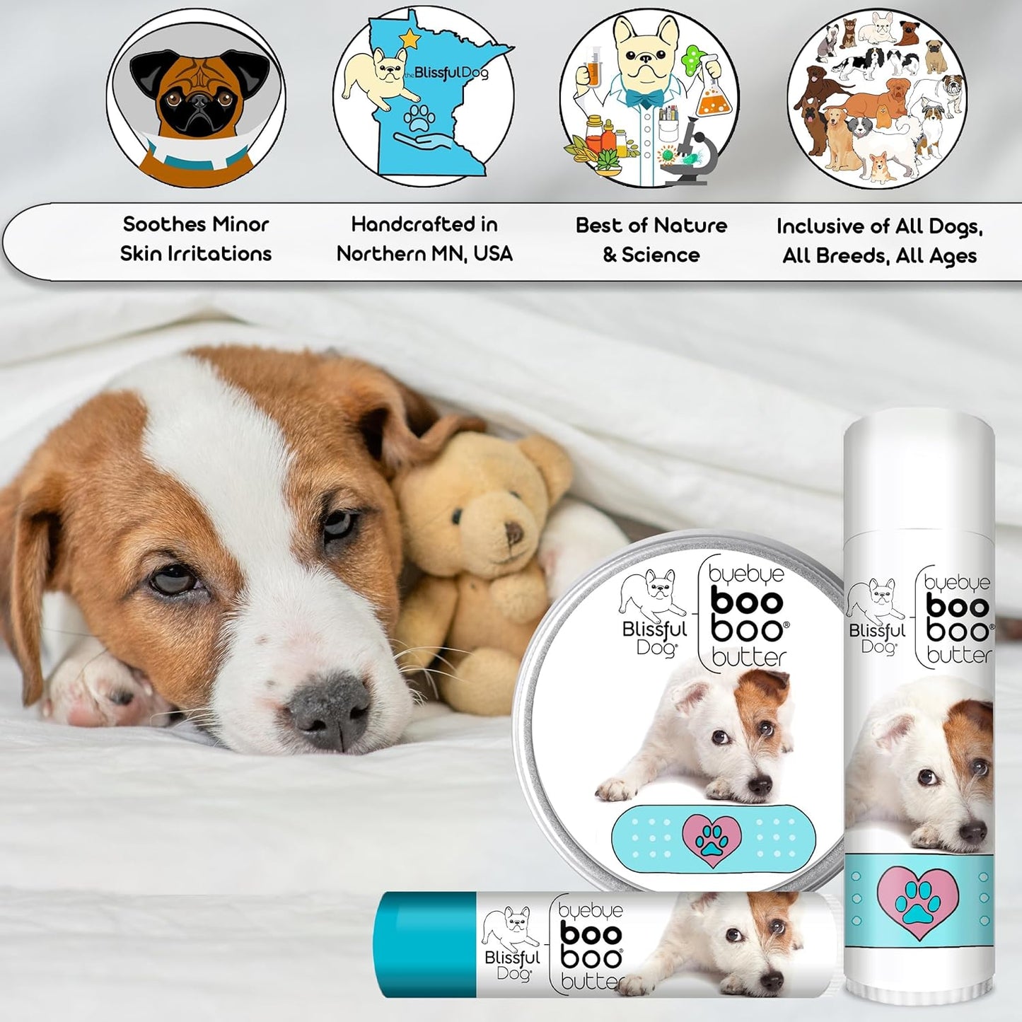 The Blissful Dog .15 oz Tube Jack Russell Terrier Booboo Butter