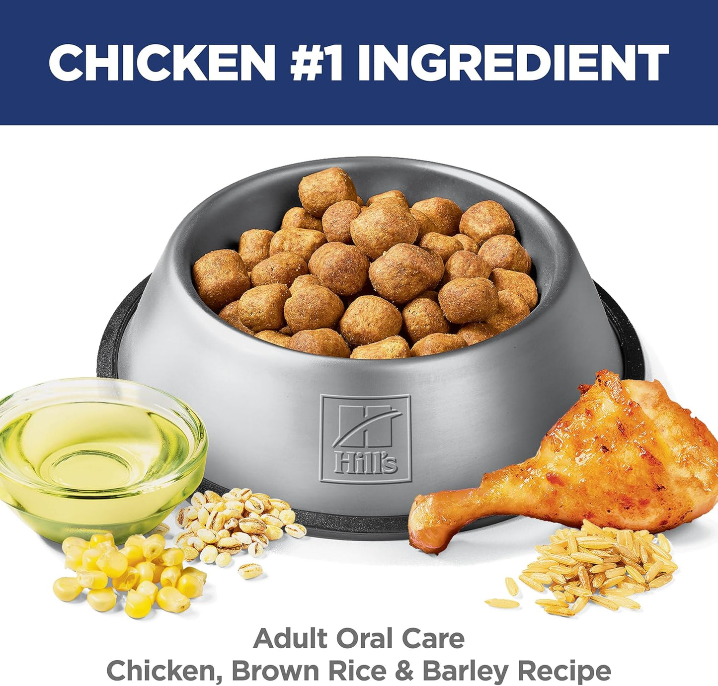 Hill's Science Diet Oral Care, Adult 1-6, Plaque & Tartar Buildup Support, Dry Dog Food, Chicken, Rice, & Barley, 28.5 lb Bag