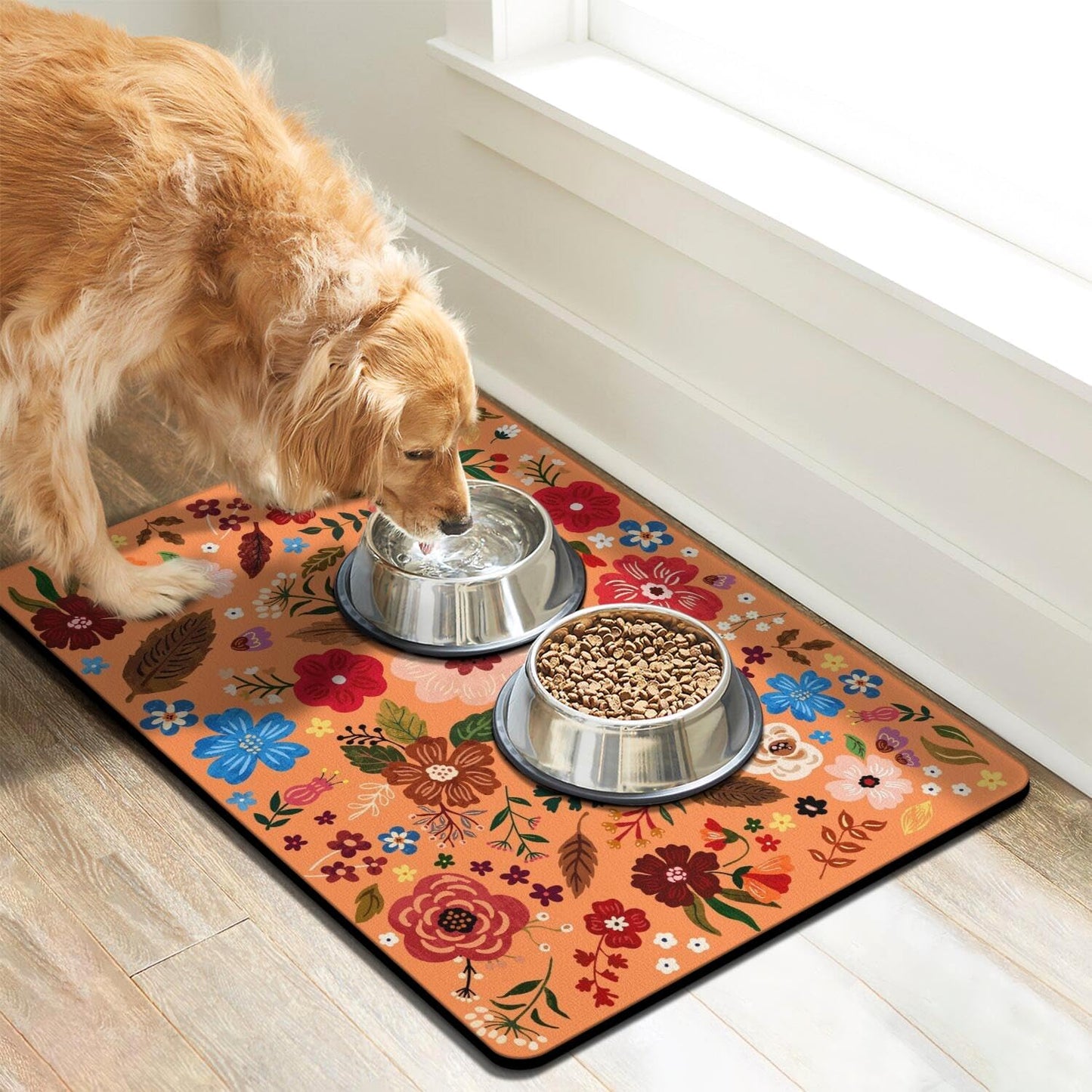 Dog Food Mats for Floors, Absorbent Dog Bowl Mat for Food and Water Dispenser Mat, Quick Dry Cat Food Mat Pet Supplies