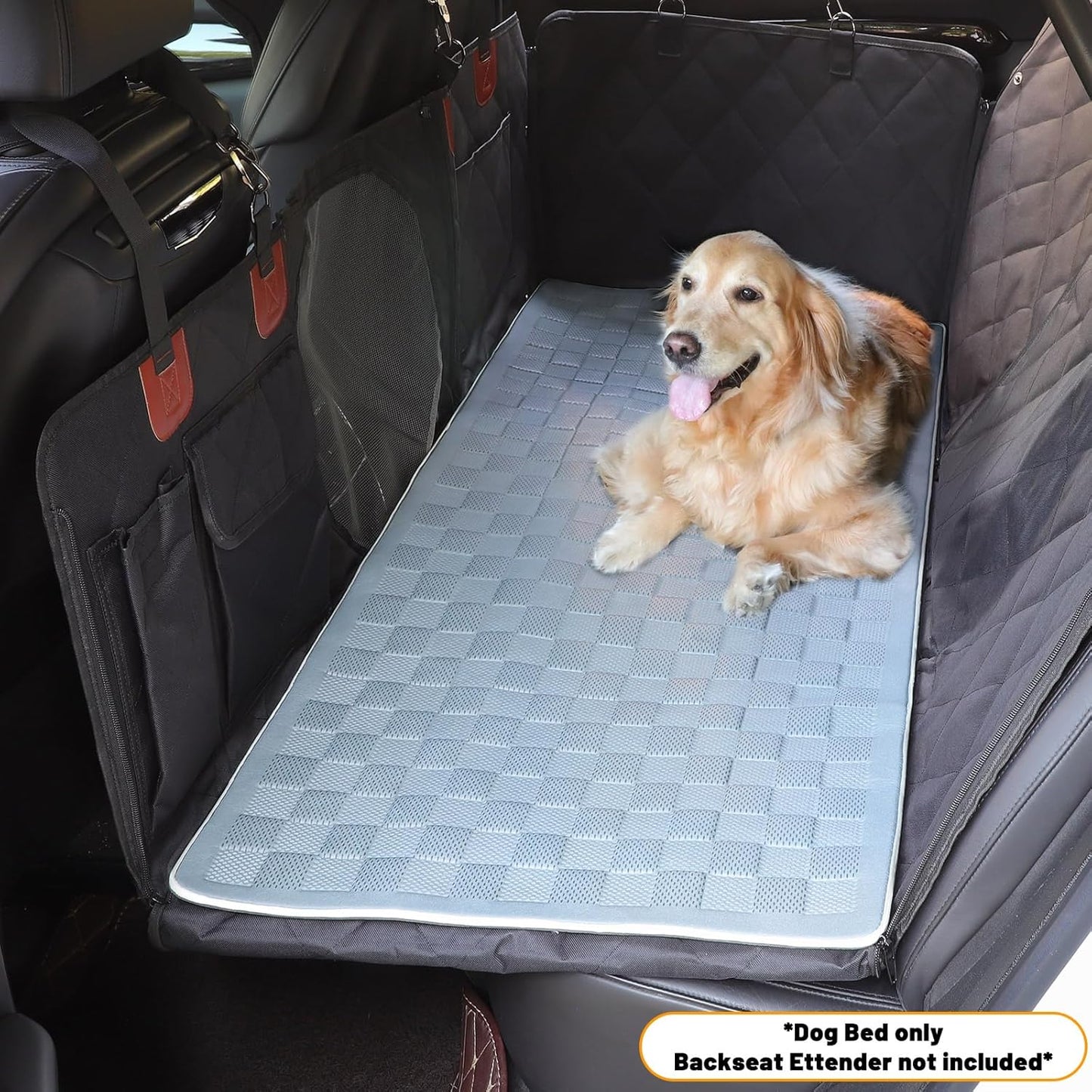 Non-Slip Pet Bed Mat for Truck Back Seat Extender, Hair Resistant Dog Blanket for Hard Bottom Dog Car Seat Cover, Anti Slip Pet Linner Backseat Cover Deep Gray XL