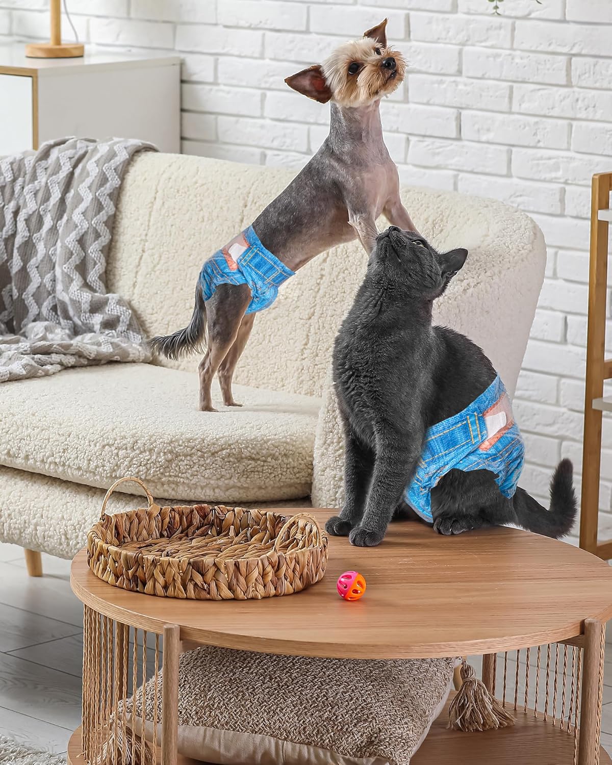 Pet Soft Dog Diapers Female, Disposable Dog Diapers, Cat Diaper for Female Cats, Puppy Diaper 8pcs Small