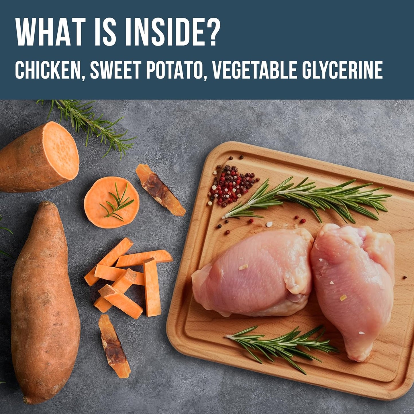 Dog Treats Sweet Potato Jerky Chicken Wraps 24 oz - Human Grade - Grain Free Organic Meat - All Natural High Protein Dried Strips - Best Chews for Small & Large Dogs - Bulk Soft Pack Made for USA