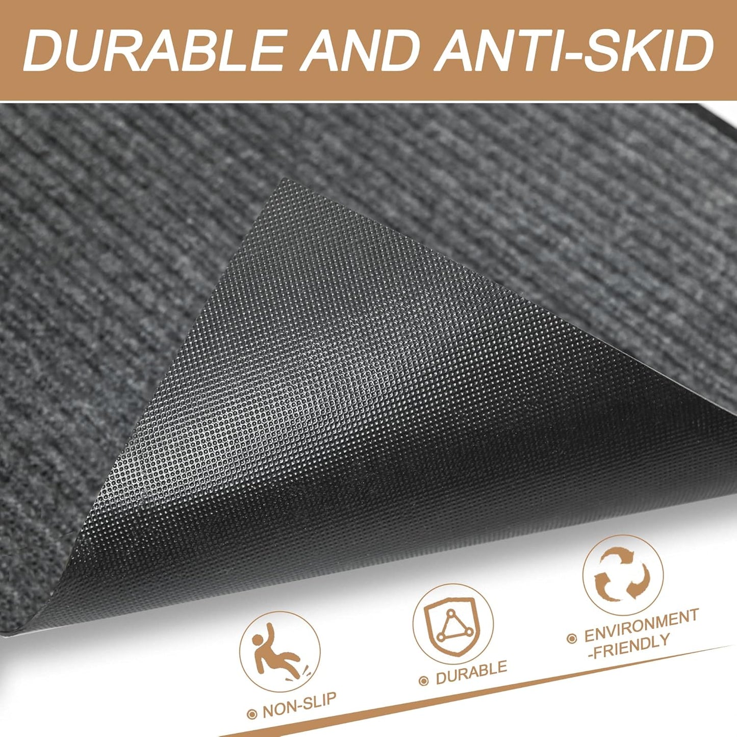 Front Door Mat Outside Entrance, 72" x 24" Sturdy Indoor Outdoor Mats for Entryway, Low Profile Welcome Doormat for Home Entrance, Non Slip Shoe Scraper Mat, Ideal for High Traffic Area