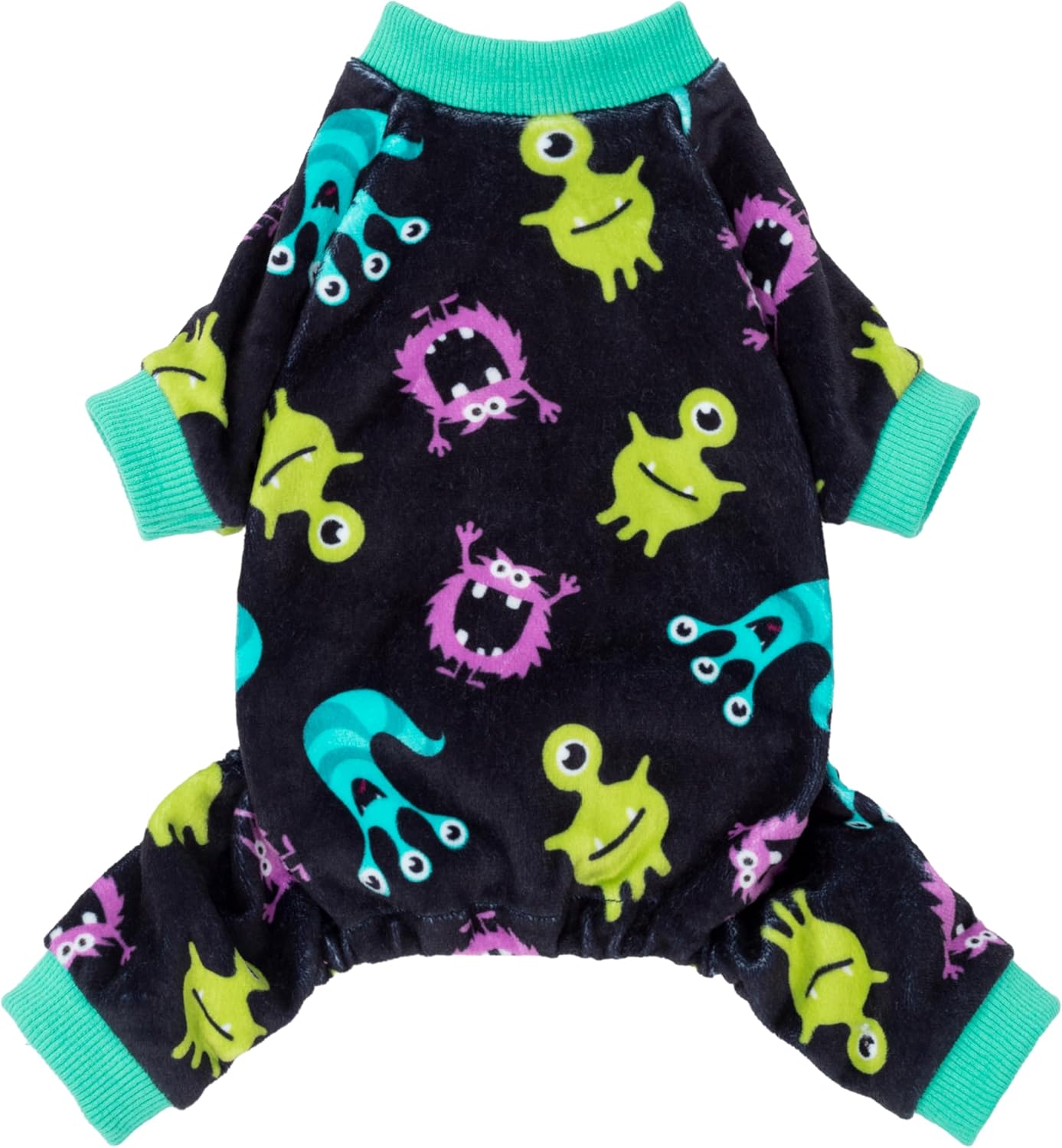 Fitwarm Cute Monster Halloween Dog Pajamas, Funny Costumes for Small Dogs Boy Girl, Festive Pet Clothes, Green, Purple, Black, XS