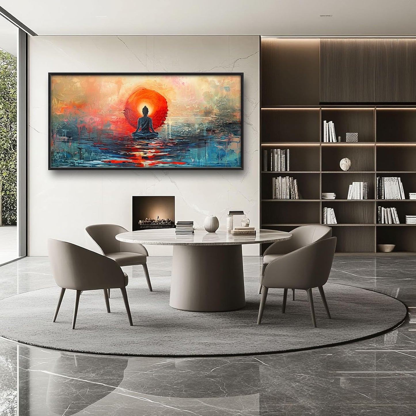 Quorin Buddha Large Wall Art Abstract Zen Pictures Spiritual Meditation Wall Decor Yoga Spa Canvas Print Painting Artwork for Bathroom Living Room Bedroom 60L x 30W