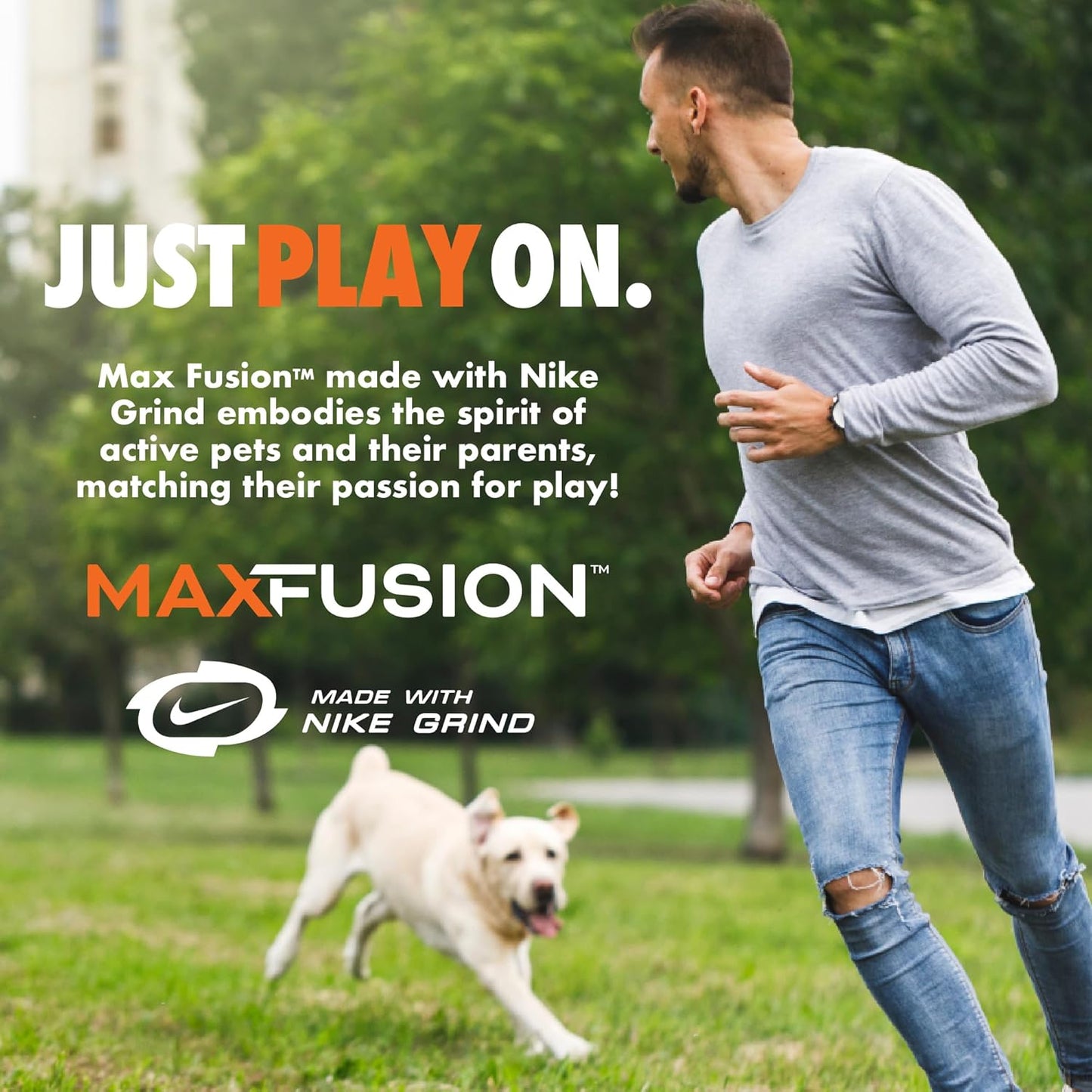Max Fusion with Nike Grind, Arlee Twisted Dog Toy, Chew Toy for Play, Fetch, Tug, L