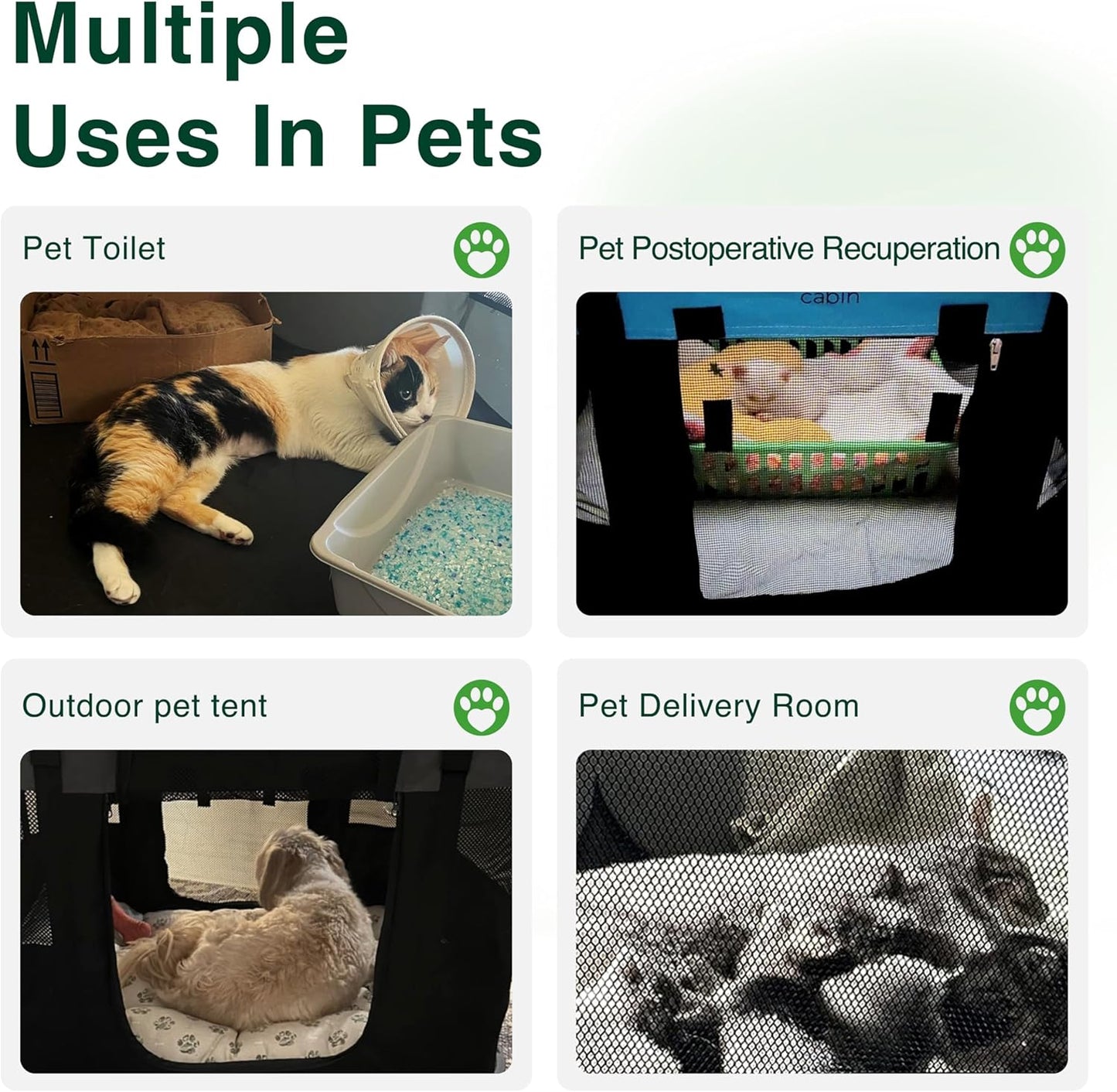 Love's cabin Pet Puppy Dog Playpen, Large Dog Tent Crates Cage Indoor/Outdoor, Portable Exercise Playpen for Dog and Cat, Foldable Pop Up Dog Kennel Playpen with Carring Case (L, Green)