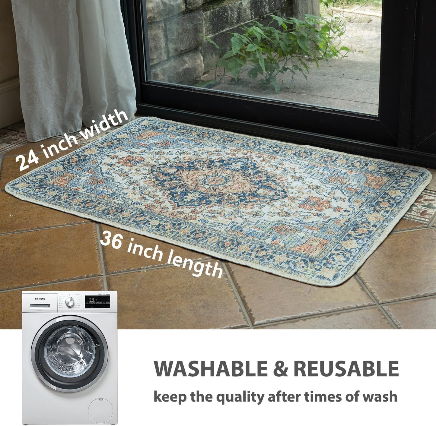 nunubaby 4PACK Washable Pee Pads for Dogs, Stylish, Non-Slip and Leak-Proof Pee Pads. Reusable Potty Pads for Dogs for Crates and Floors.(Beige/Multi, 24" x36")