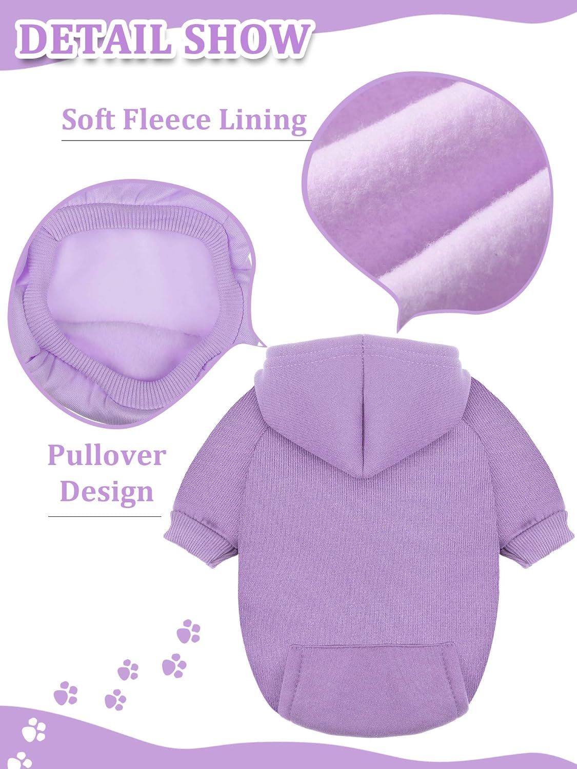 6 Pieces Dog Hoodie Dog Clothes Sweaters with Hat, Pet Winter Clothes Warm Hoodies Coat Sweater for Small Dogs Chihuahua (XS)