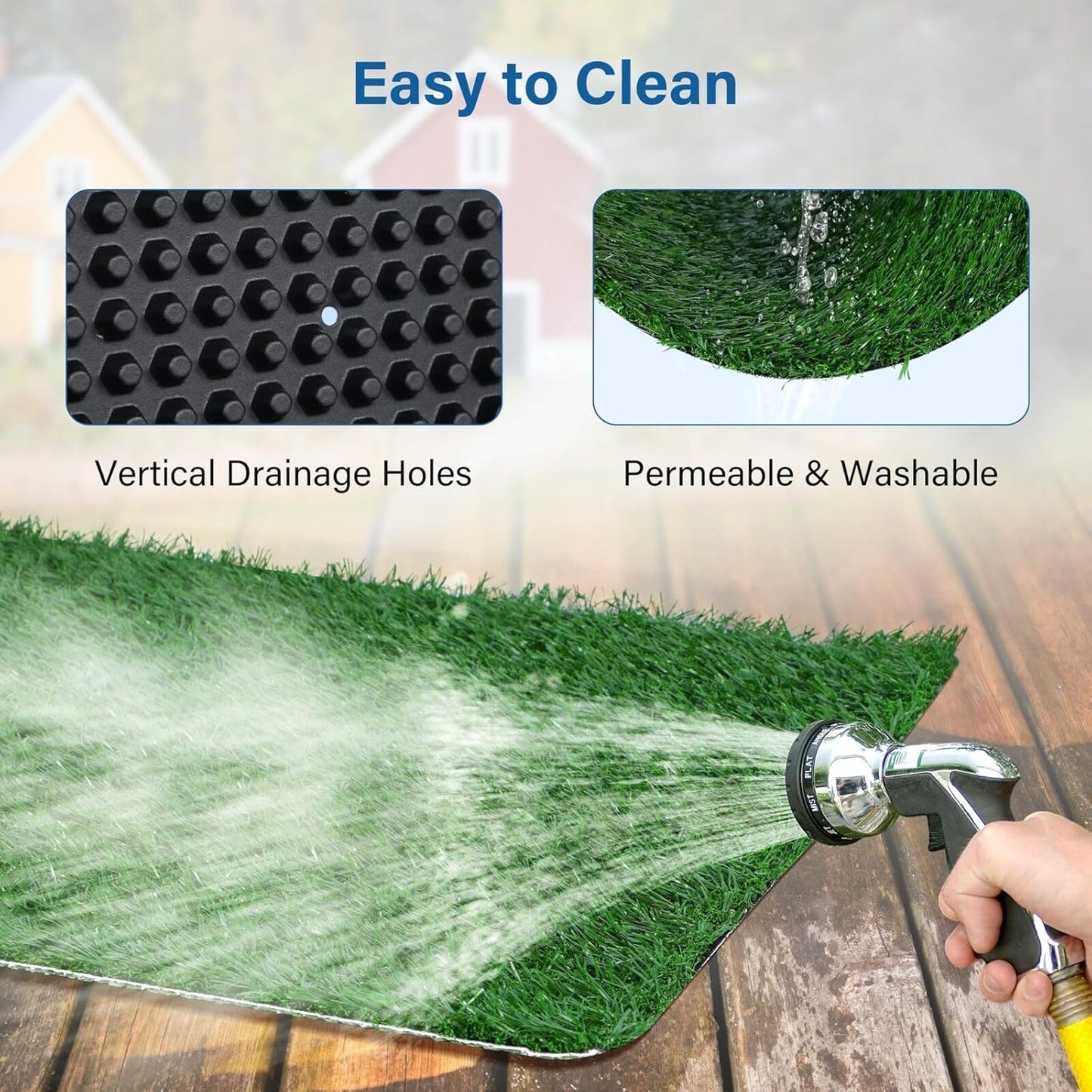 Dog Grass Puppy Training Pee Pad with Tray, Dog Potty with 2 Replacement Artificial Grass Pads, Portable Pet Toilet Washable Odor Free Little Box Indoor Outdoor Use