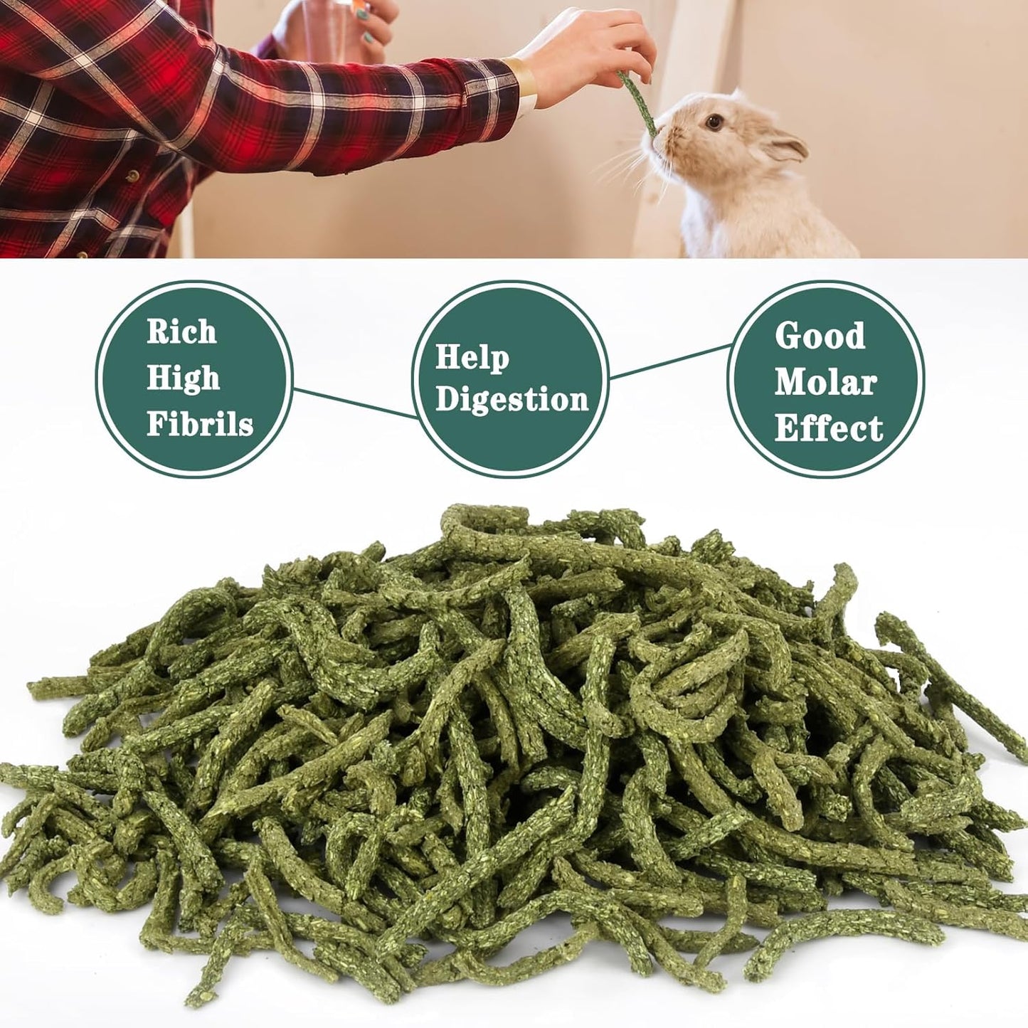 Timothy Hay Pellets 63oz (9 * 7 oz) - 100% Timothy Premium Nutrition Pellet for Tortoise, Rabbits 63 oz