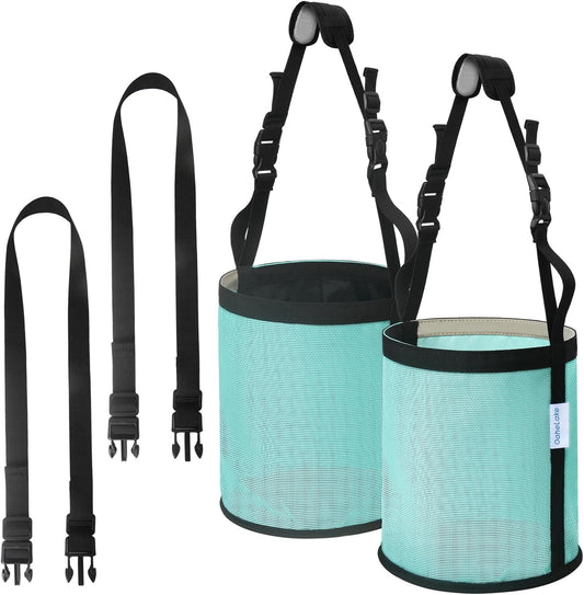 Horse Feed Bag 2 Pcs, Mesh Feed Bags for Horses, Muzzle Feedbag for Feeding Grain, Anti-Spill Design Feeder, Soft Neck Pad Nose Pad, Universal Fit (Mint, Pack of 2)