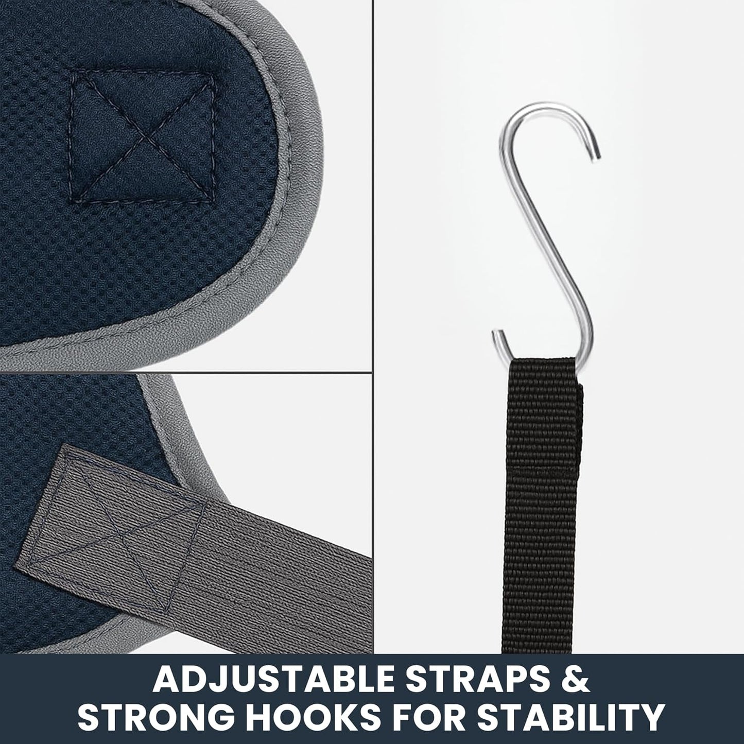 Pet Grooming Hammock Kit for Dogs & Cats, Includes Hammock Harness, Nail Clippers, Nail File, Grooming Glove, Dematting Comb, S-Hooks, Carabiners & Storage Bag for Easy Home Grooming Medium (86×52) cm