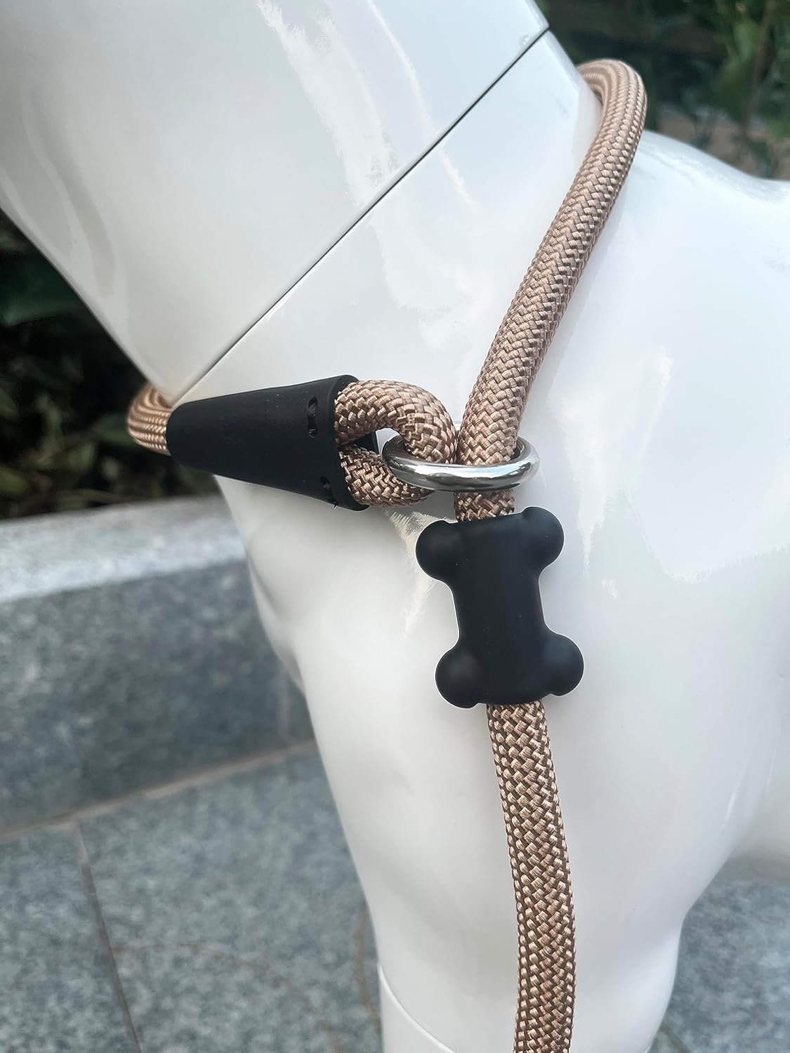 Slip Lead Dog Leash，Strong Nylon Rope Leash and Padded Handle,No Pull Outdoor Walking Training Lead for Small Medium Large Dogs(Light Military Tan, 1/2"×4ft)