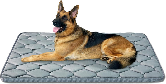 Dog Crate Mats,Soft Kennel Pads Washable with Anti-Slip Bottom,Dog Kennel Pads for Sleeping,Pets Mattress Cat Dog Beds for Large Medium Dogs(47x29,Grey)