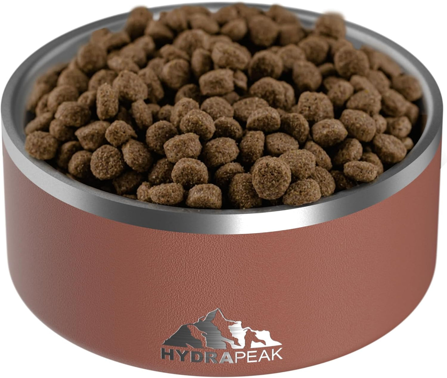 Hydrapeak Dog Bowl; Non Slip Stainless Steel; Water and Food Dish; Large Sized and Small Dogs; 32oz 64oz; Multiple Sizes | 8 Cup | Gingerbread