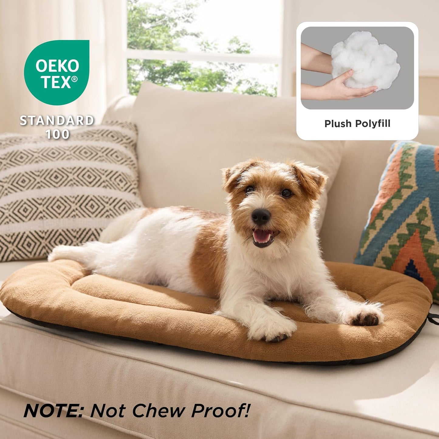 Bedsure Washable Dog Crate Pad for Extra Large Dogs, Anti-Slip Puppy Kennel Dog Bed for Crate - Ultra Soft Fleece Flat Thin Pet Mat (Not Chew Proof), Brown XL 41"x27"