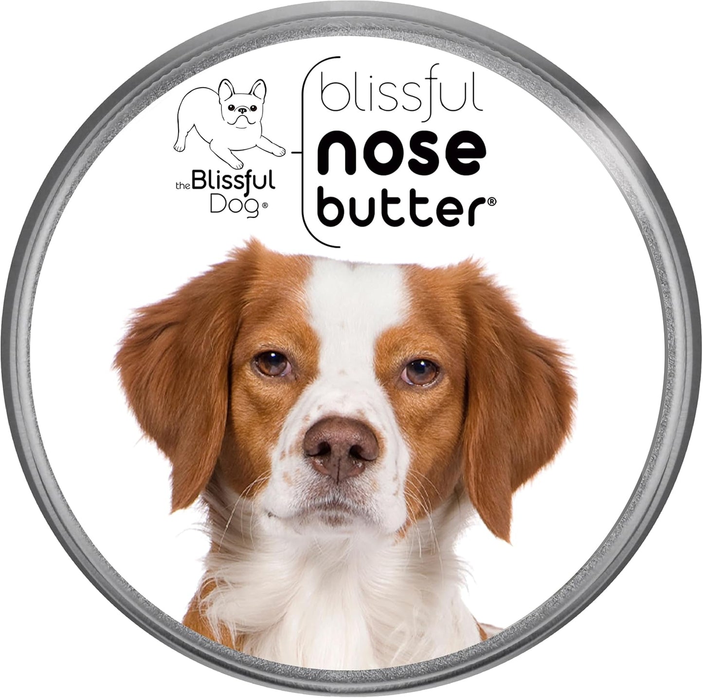 The Blissful Dog Brittany Spaniel Nose Butter for Dry, Cracked Skin, Lick-Safe Dog Nose Balm with Moisturizing Shea Butter, Almond, Olive, and Essential Oils, Pet Supplies, Uncented, 4 oz.