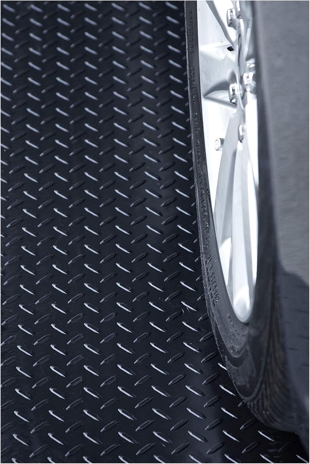 RESILIA Heavy Duty Garage Floor Runner & Protector Mat - Slip Resistant Diamond Plate PVC Mats - Water, Spill, & Stain Resistant, Black (4 feet x 20 feet), Made in The USA