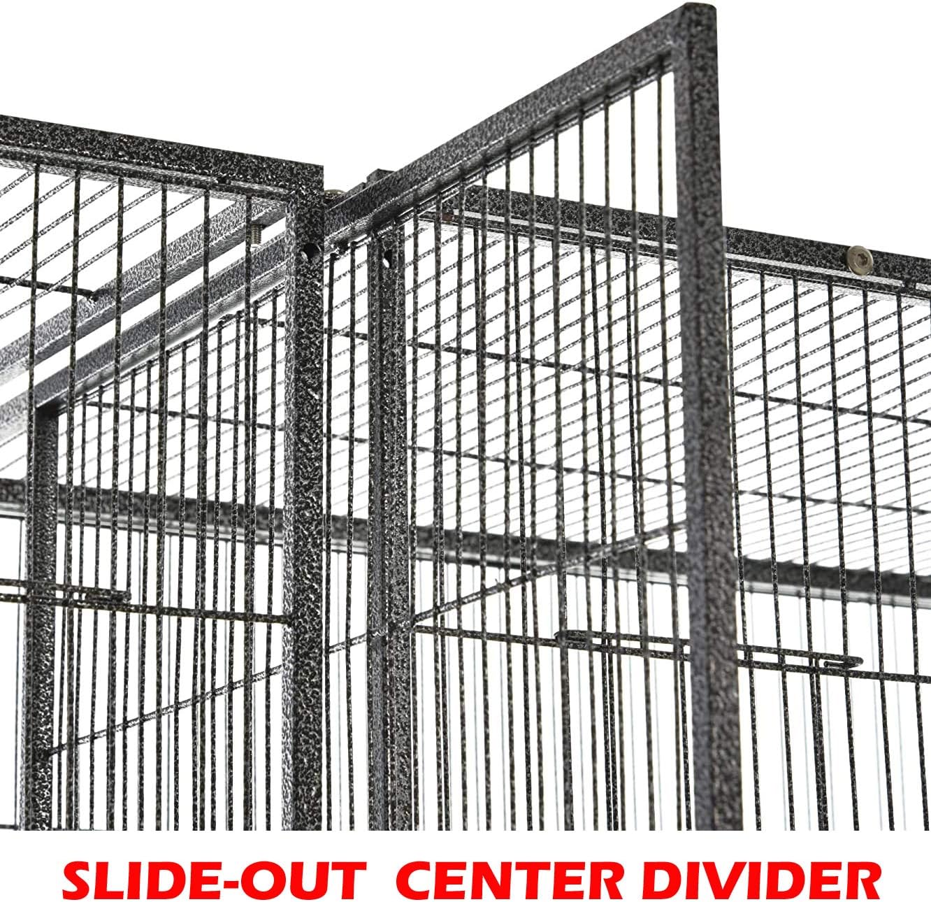 Large Double Birdhouse Treehouse Bird Flight Center Divider Cage with Side Breeding Nest Doors Removable Rolling Stand