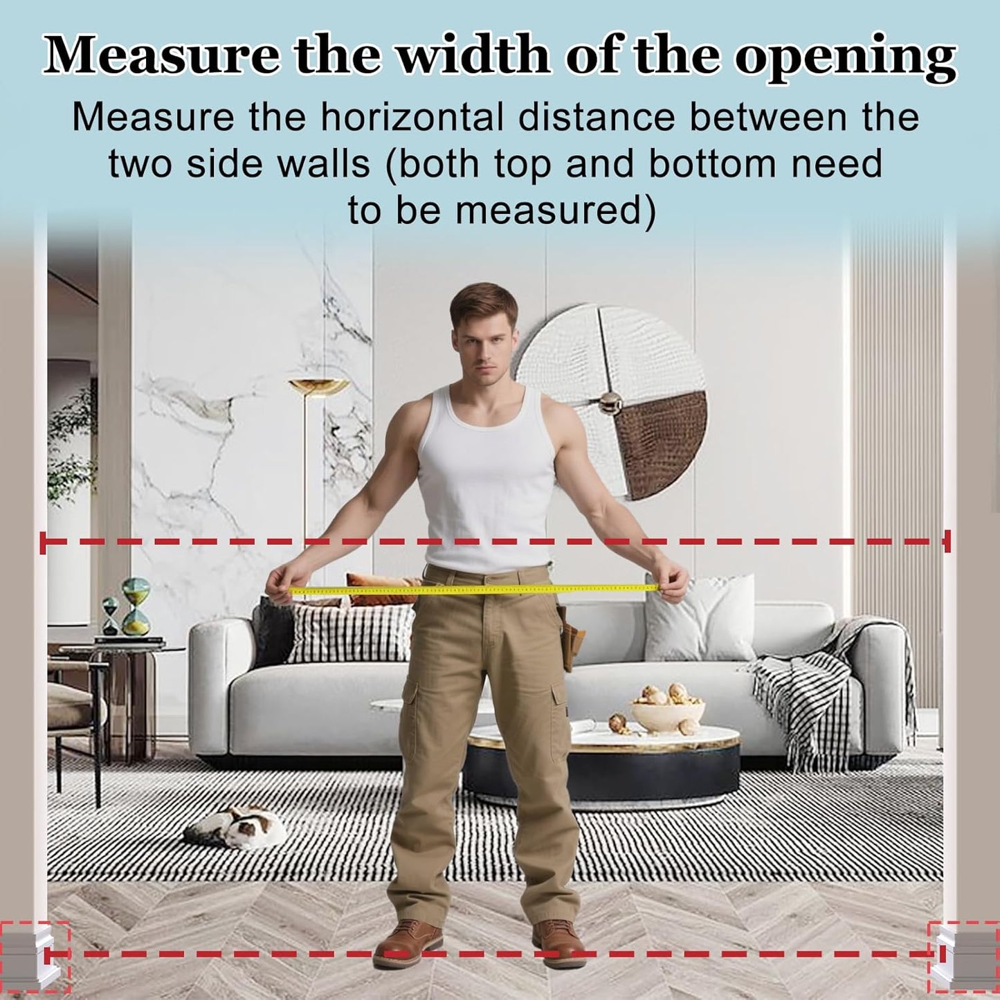 WAOWAO Triple Lock Baby Gate Extra Wide 39.76-43.7" Pressure Mounted Walk Through Swing Auto Close Safety Black Metal Dog Pet Puppy for Stairs,Doorways,Kitchen