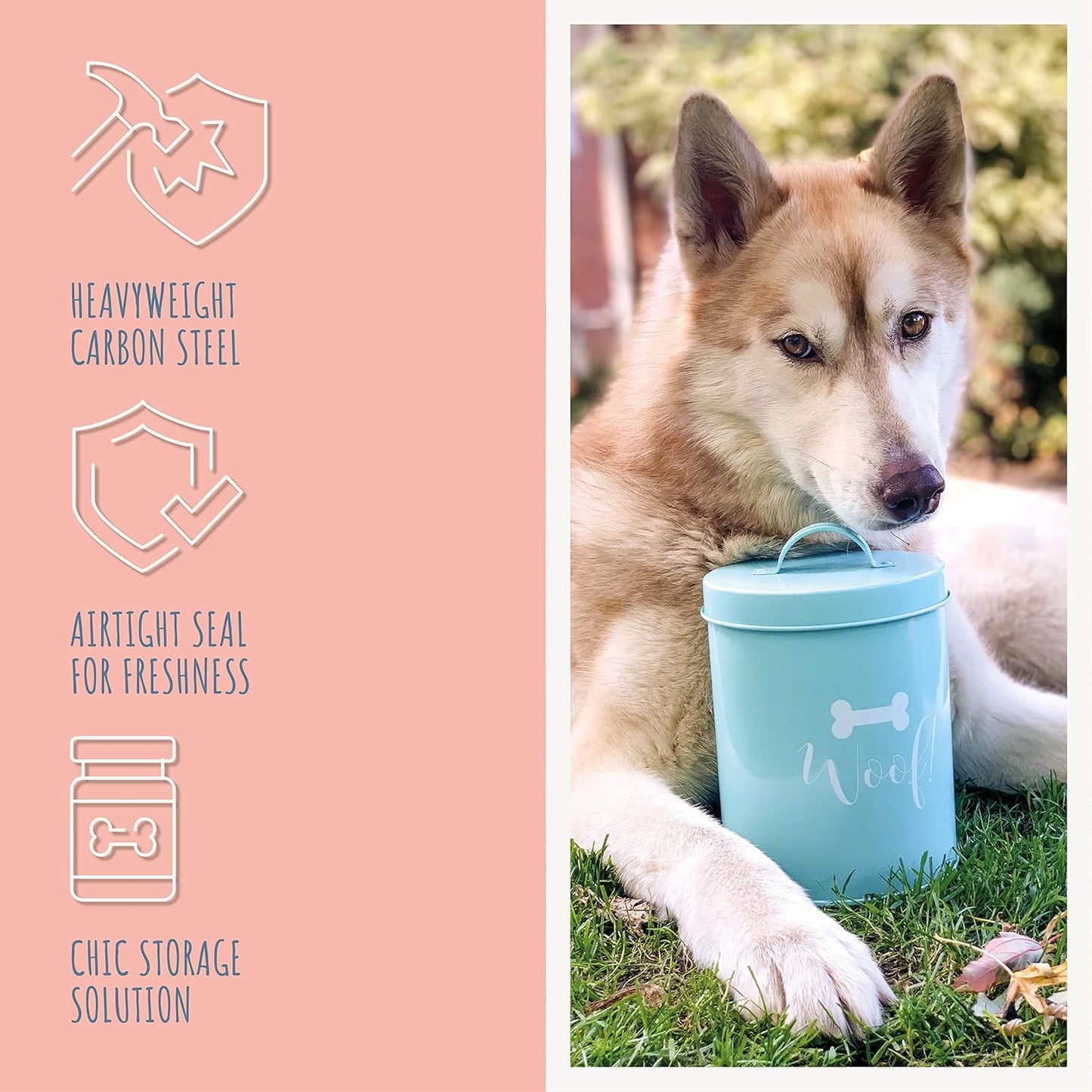 Park Life Designs 1.4 Qt. Small Treat Canister (Casper (Powder Blue))