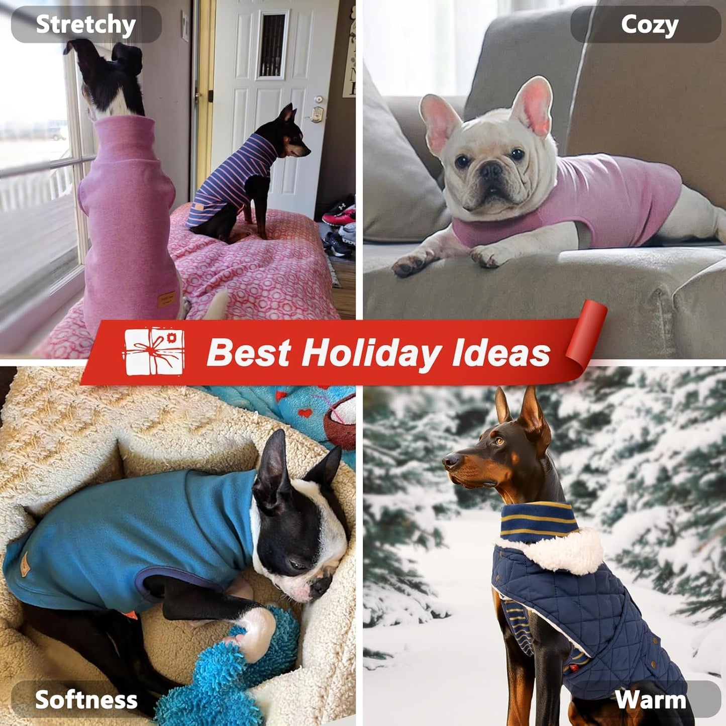 KYEESE 2Pack Dog Sweater Pet Coat Turtleneck Stretchy Dogs Clothes Super Soft Dog Sweaters for Small Dogs Girl Puppy in Sleeveless Design Pet Fleece Vest, Purple,S