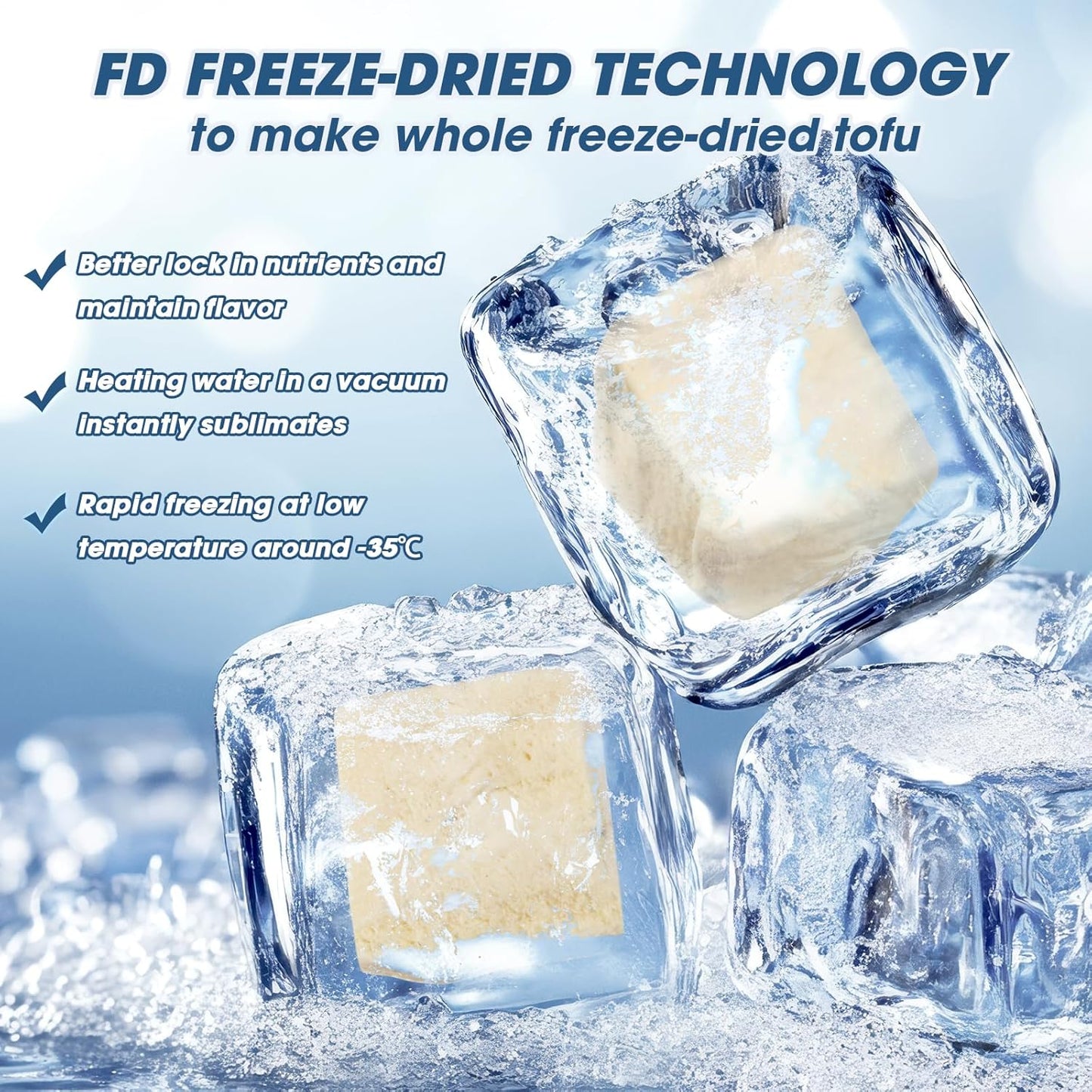 Abizoo Freeze Dried Tofu for Hamsters High Protein Low Fat & Balanced Minerals Grain Free Single Ingredient Natural Treats Enrichment Snacks for Rabbits, Guinea Pigs & Small Pets