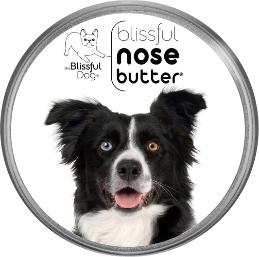 The Blissful Dog Border Collie Nose Butter for Dry, Cracked Skin, Lick-Safe Dog Nose Balm with Moisturizing Shea Butter, Almond, Olive, and Essential Oils, Pet Supplies, Uncented, 8 oz.
