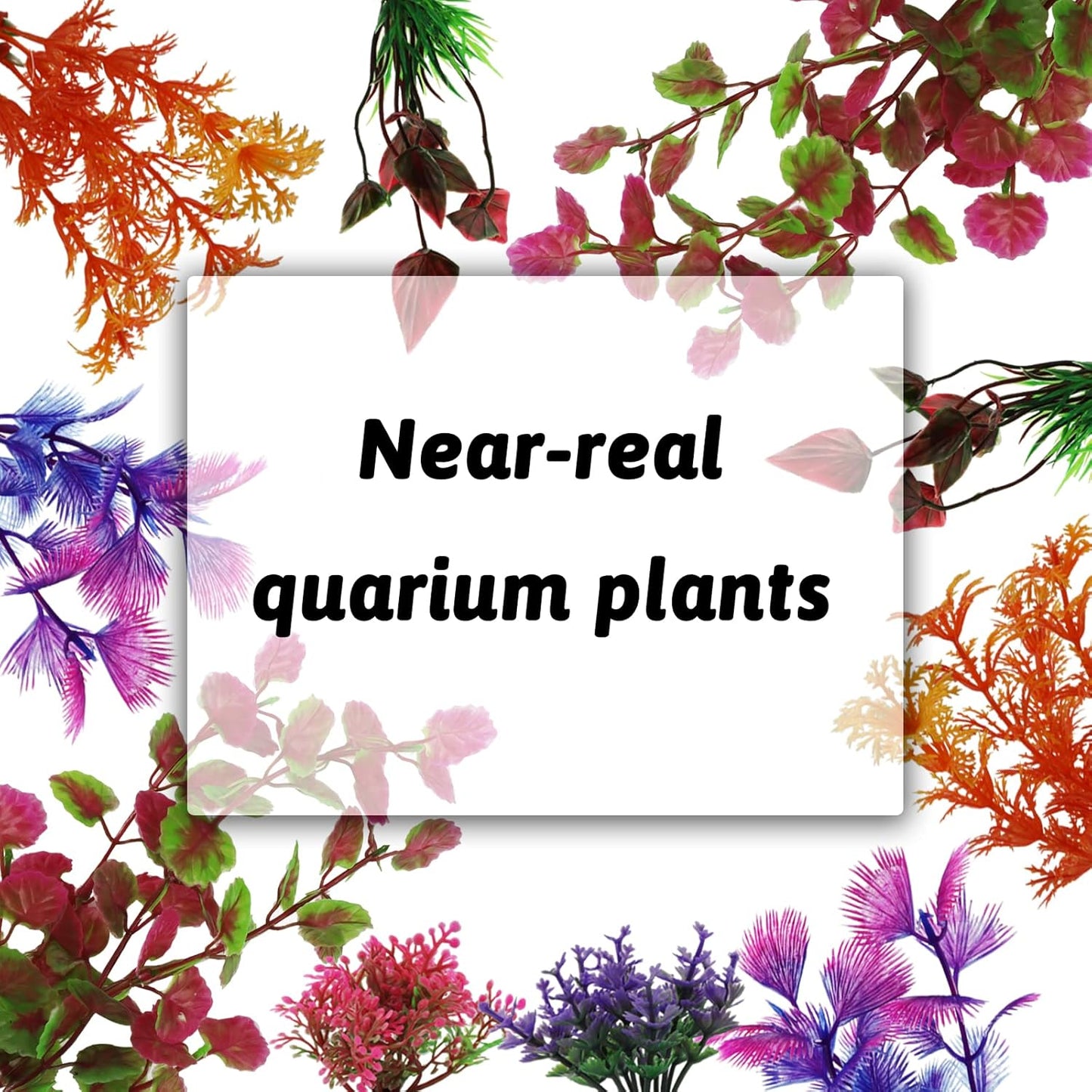 Aquarium Decorations Plants, 10pcs Aquarium Decor Colorful Plants, Fish Tank Accessories, Fish Tank Plant Plastic Decoration for Aquariums