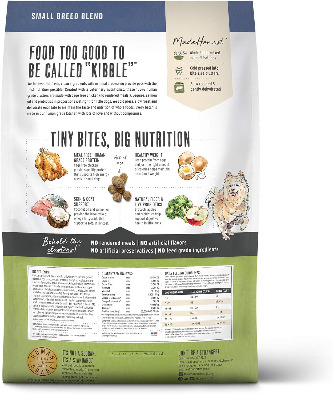 The Honest Kitchen Whole Food Clusters Small Breed Blend Grain Free Dry Dog Food - Chicken, 10 Pound Bag