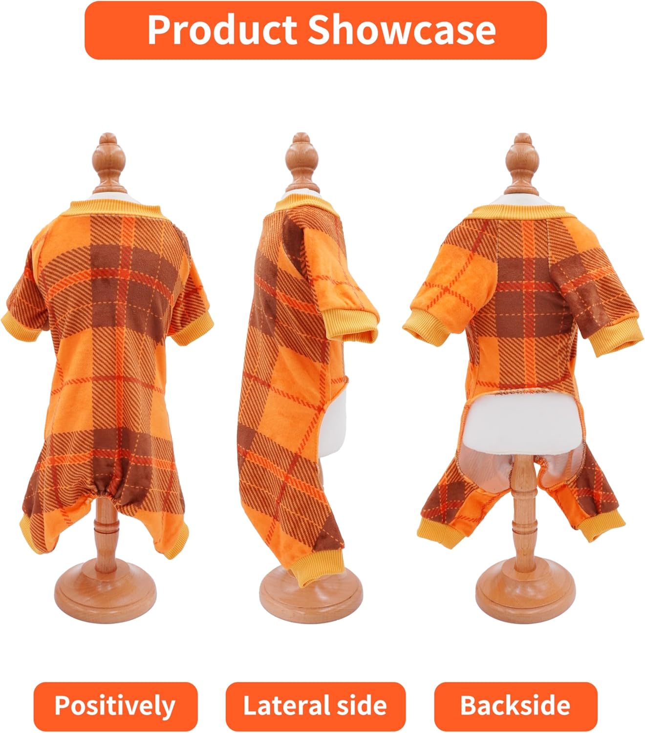 PET SHOW 4 Pack Small Dog Pajamas Holiday Dog Clothes for Medium Dogs Girl Boy Soft Stretchy PJs Plaid Jumpsuit Puppy Cats Fall Onesies Christmas Outfits with Sleeve Pets Dachshund Costume(M, Plaid)
