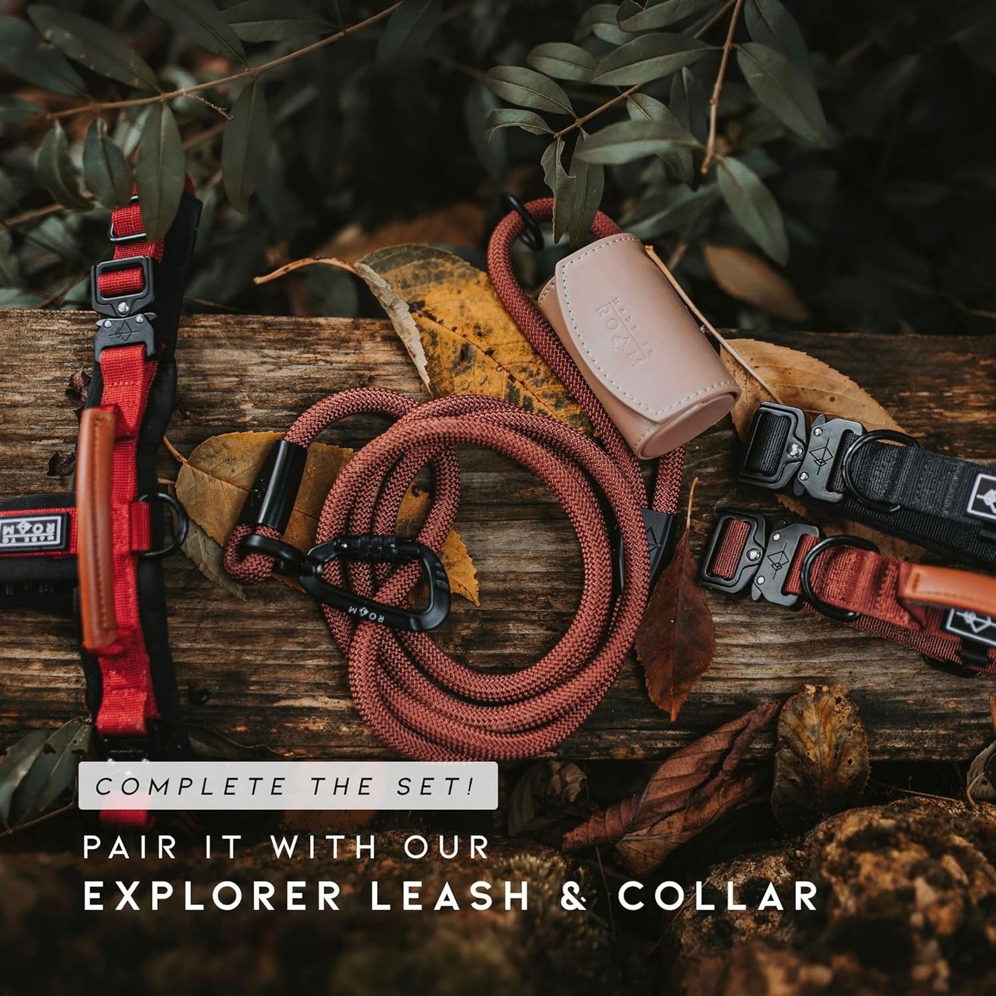 MADE TO ROAM Premium Explorer Harness - Y-Shaped Dog Harness with Adjustable Durable Nylon, Soft Padding, Metal Buckles and Leather Handle for Small, Medium, Large Dogs (Utah Glow, Size 3)