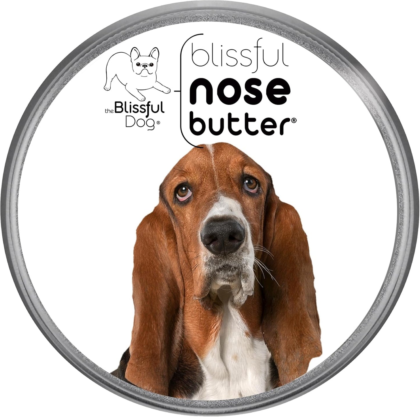 The Blissful Dog Basset Hound Nose Butter for Dry, Cracked Skin, Lick-Safe Dog Nose Balm with Moisturizing Shea Butter, Almond, Olive, and Essential Oils, Pet Supplies, Uncented, 1 oz.