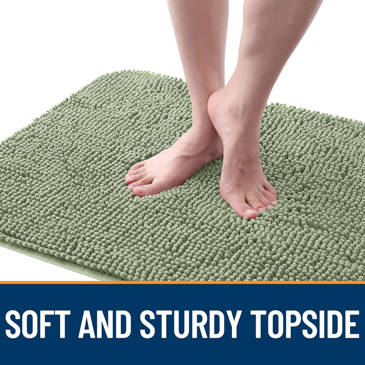 OLANLY Dog Door Mat for Muddy Paws 70x46, Absorbs Moisture and Dirt, Absorbent Non-Slip Washable Doormat, Quick Dry Chenille Mud Mat for Dogs, Entry Indoor Entryway Carpet for Inside Floor, Sage Green