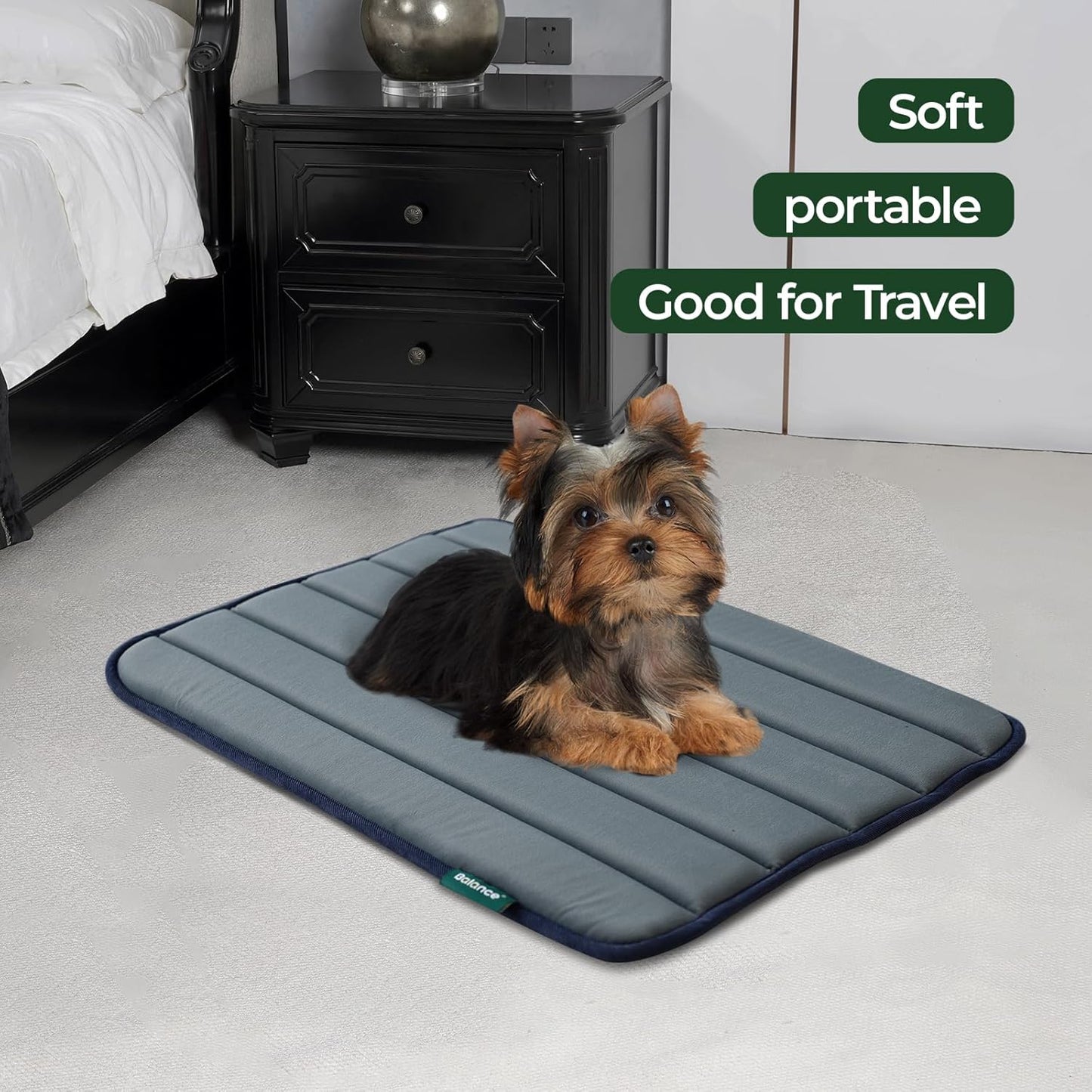 BALANCE Dog Crate Pad, Dog Foam Crate Mat Kennel Pad, Washable Water-Resistant Pet Bed Flat Dogs Cage Mat for Small Dogs, 2 Packs